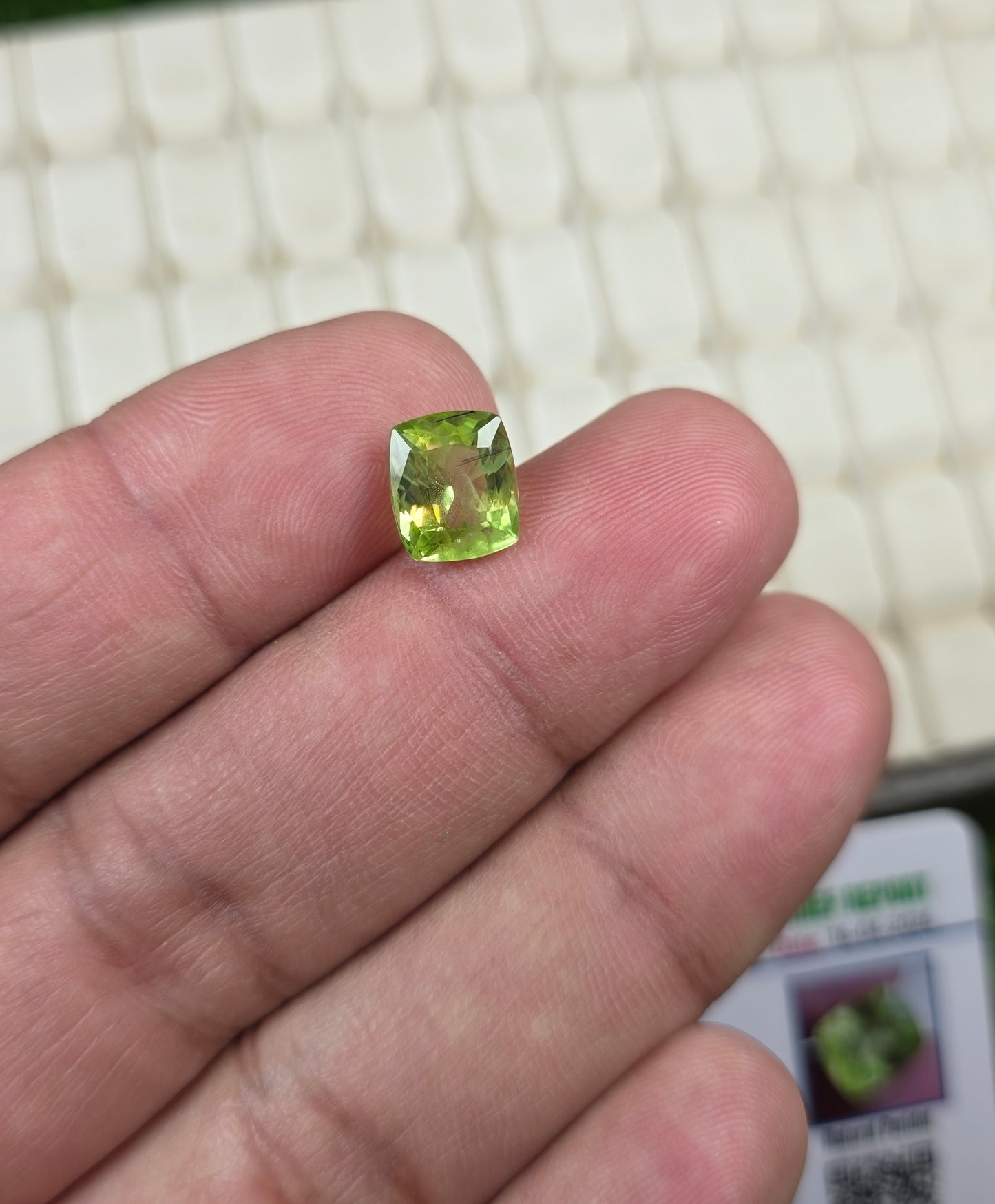 Natural Peridot Stone With Lab Certificate