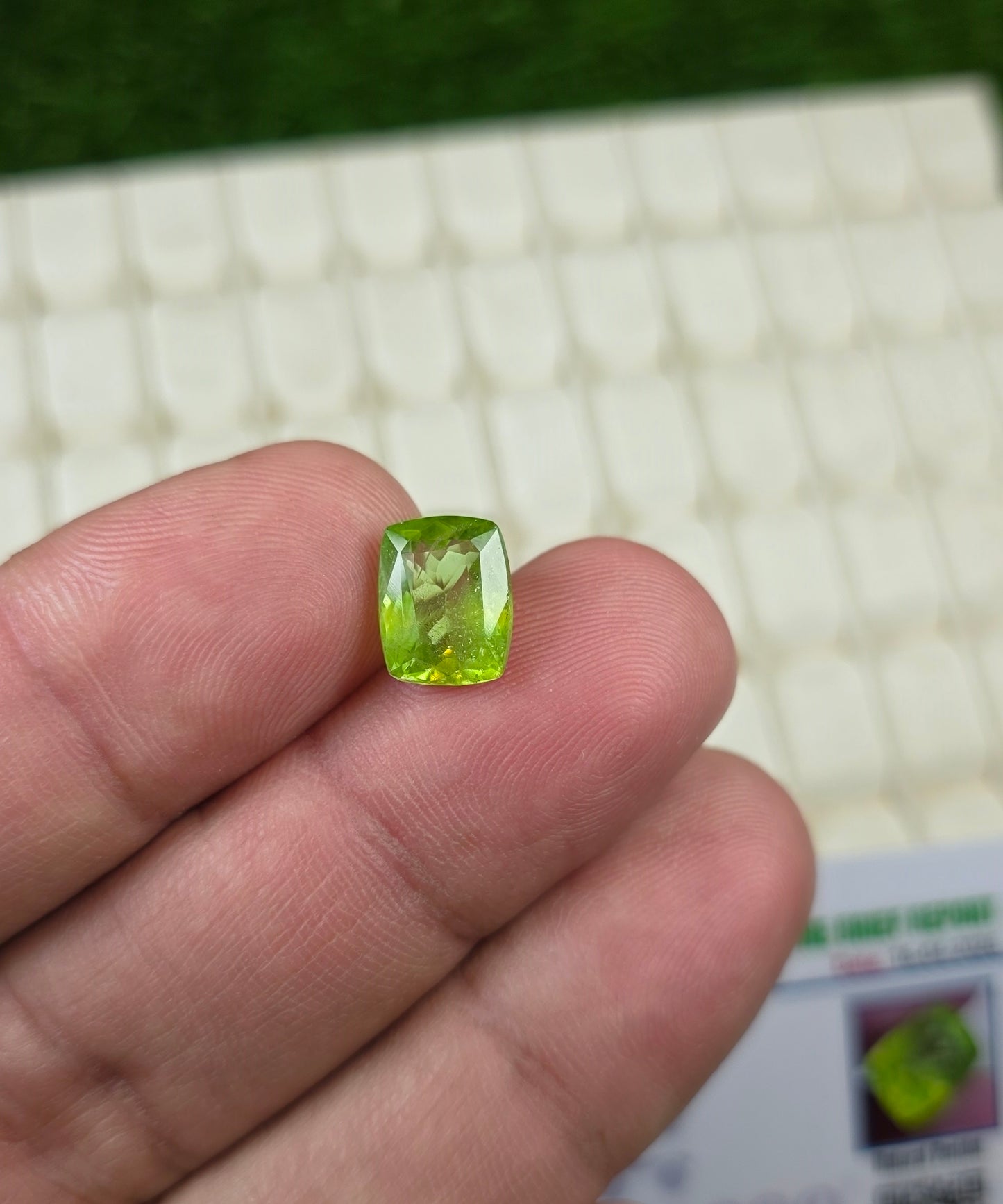 Natural Peridot Stone With Lab Certificate