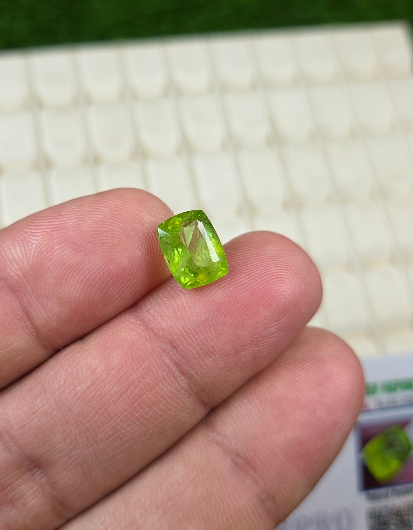 Natural Peridot Stone With Lab Certificate