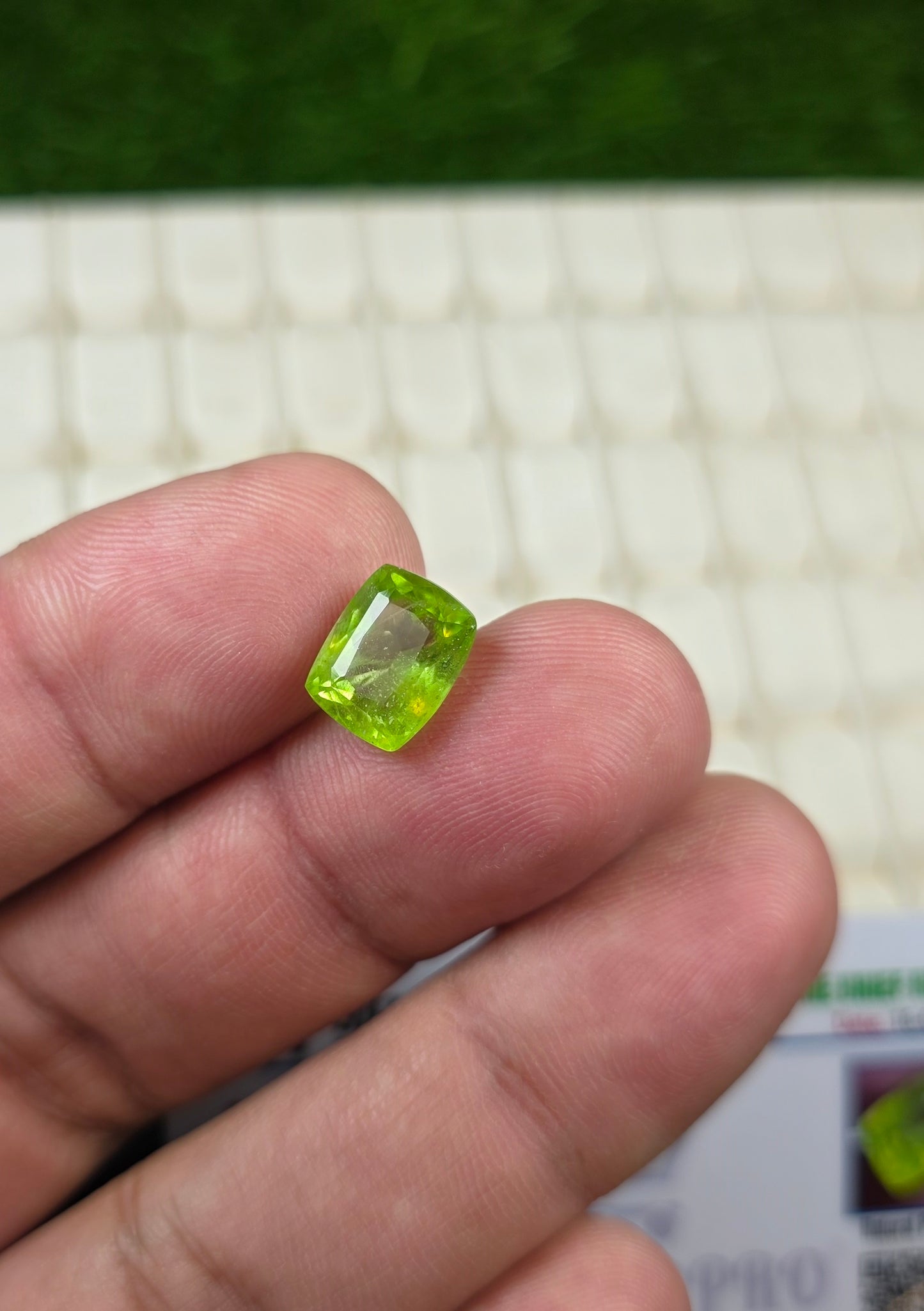 Natural Peridot Stone With Lab Certificate