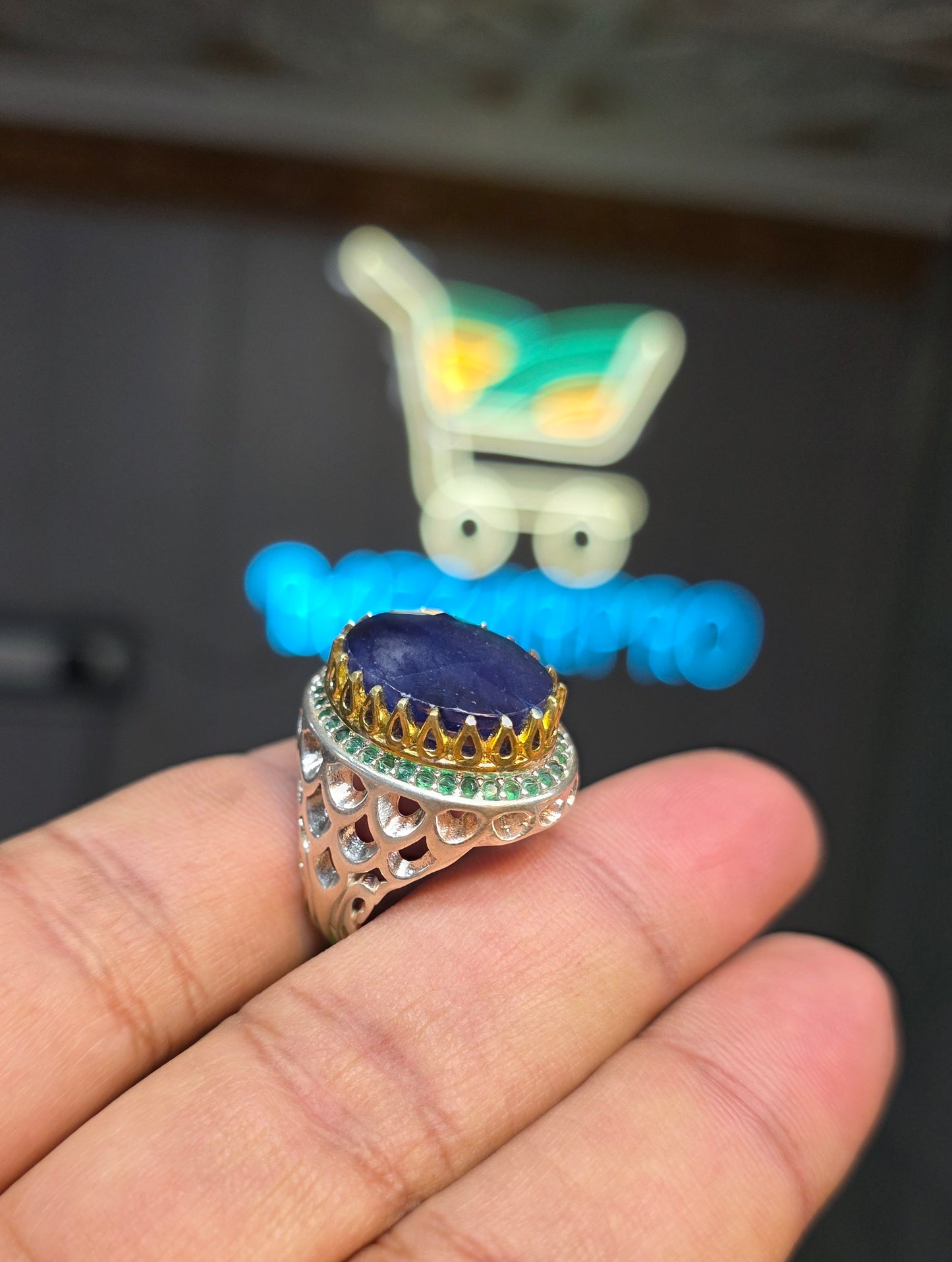 Premium Quality Vintage Style Blue Sapphire Ring