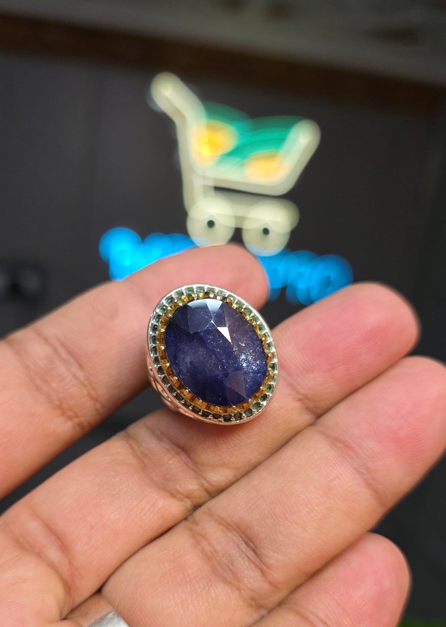 Premium Quality Vintage Style Blue Sapphire Ring