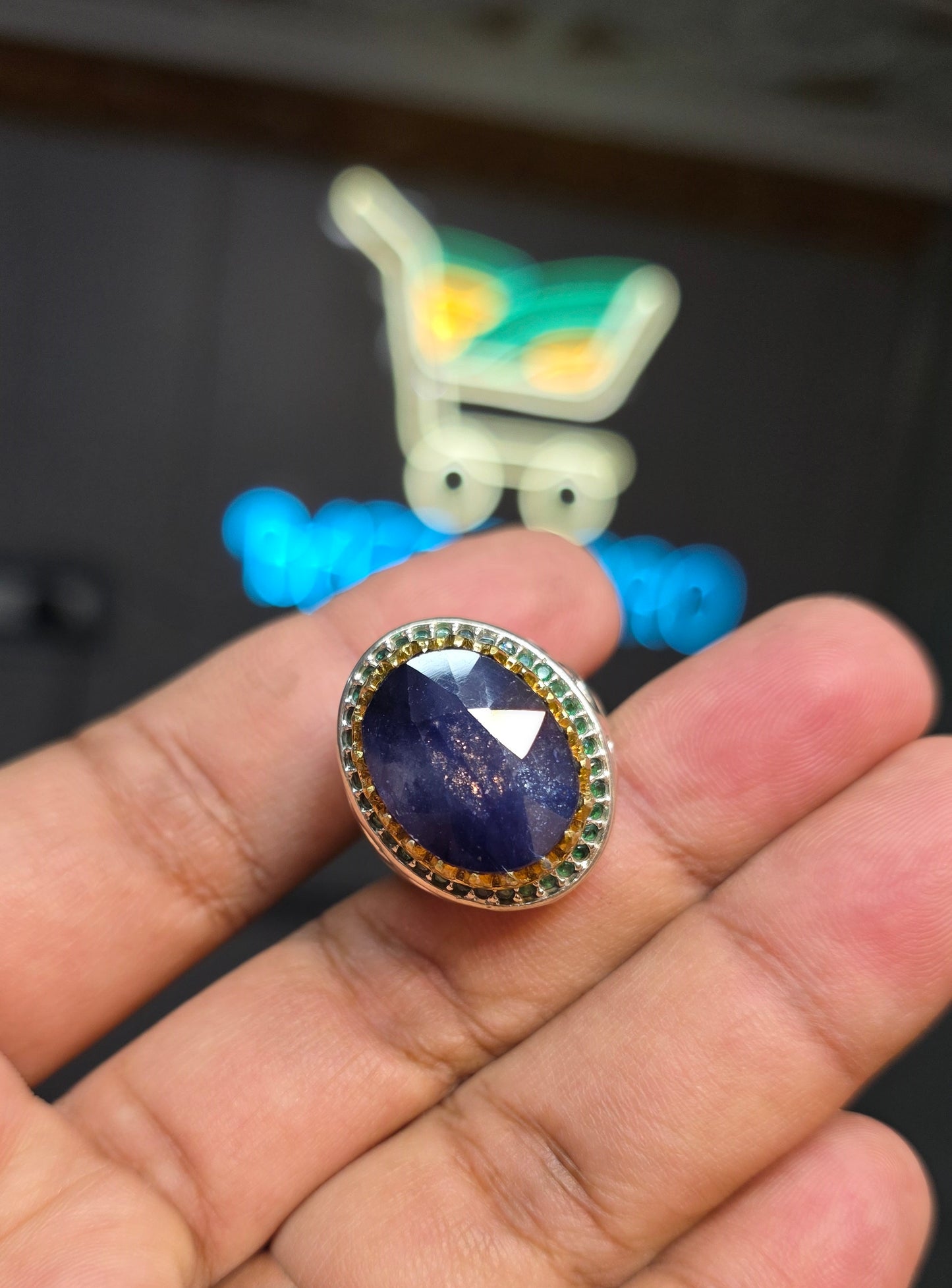 Premium Quality Vintage Style Blue Sapphire Ring