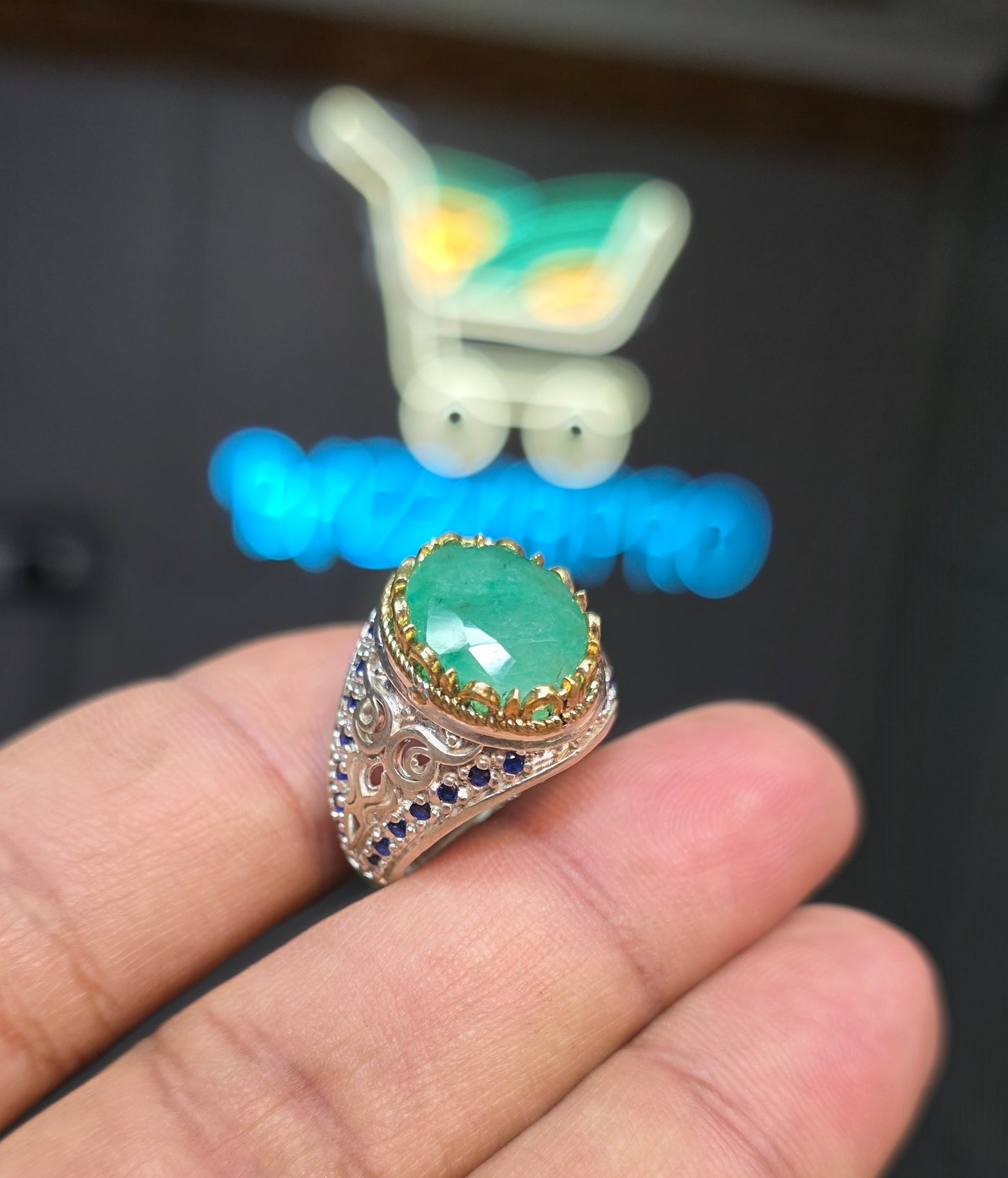 Premium Quality Vintage Style Emerald Ring