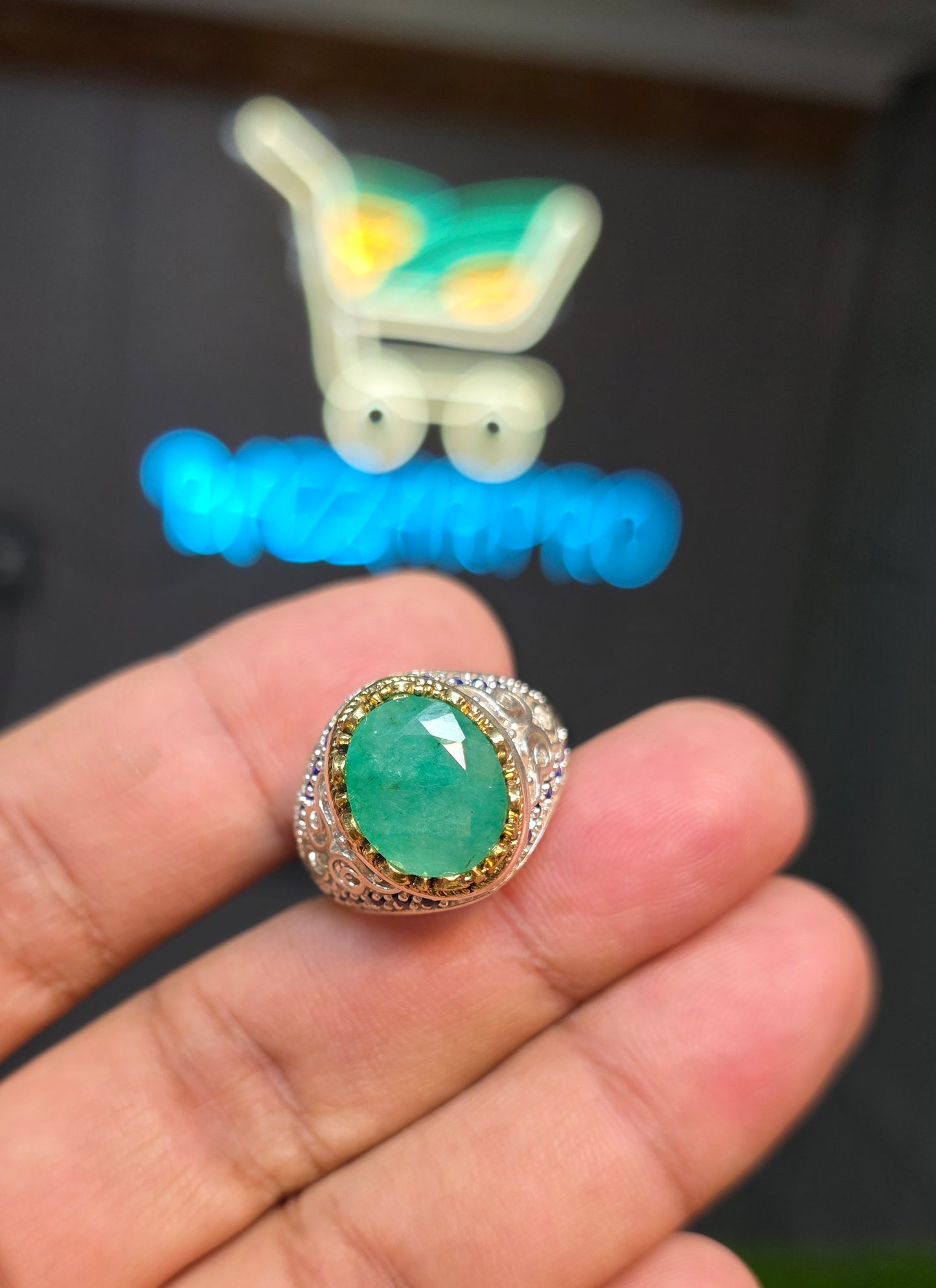 Premium Quality Vintage Style Emerald Ring