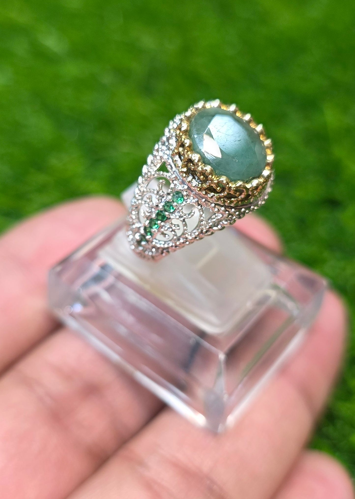 Premium Quality Vintage Style Emerald Ring