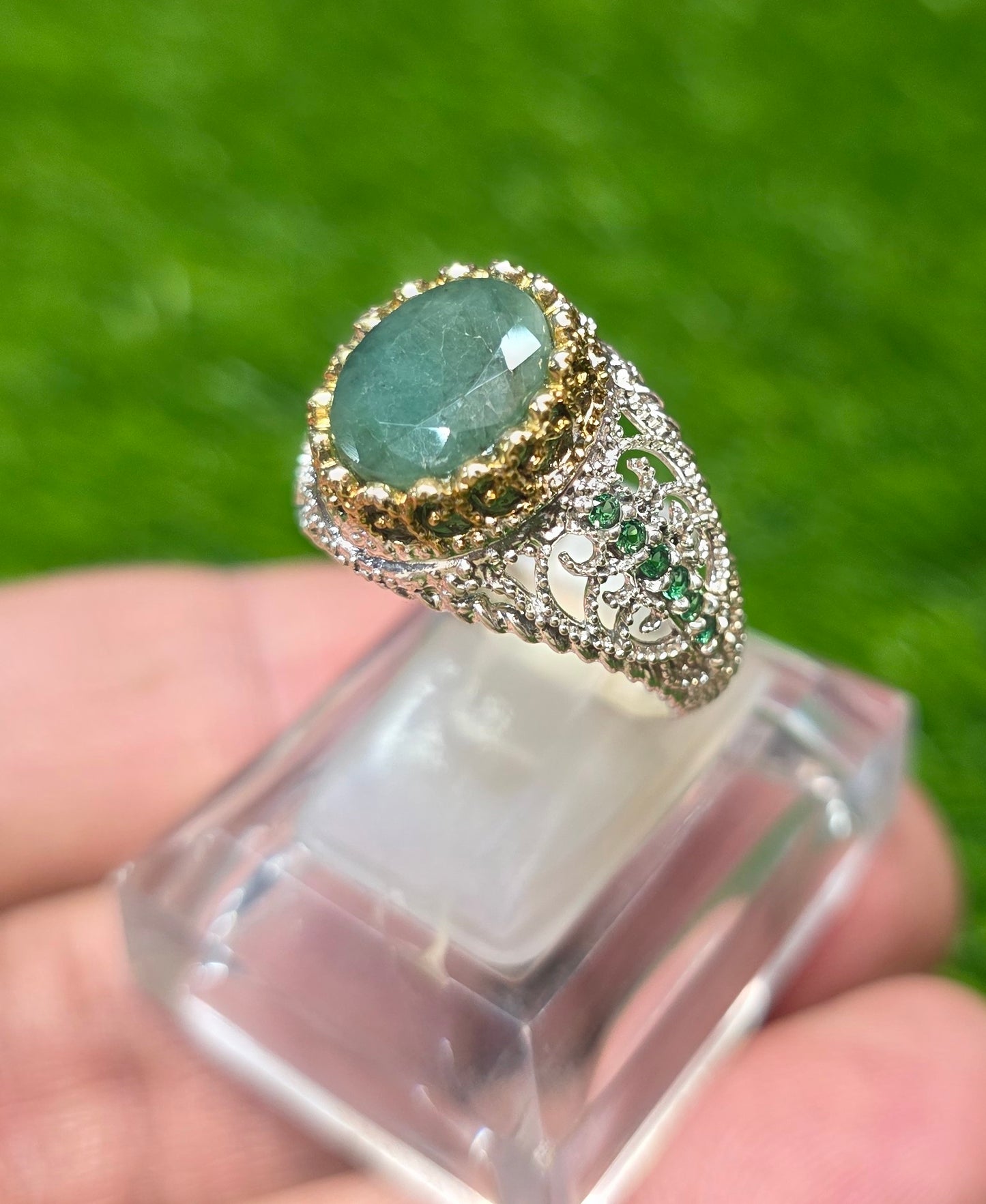 Premium Quality Vintage Style Emerald Ring