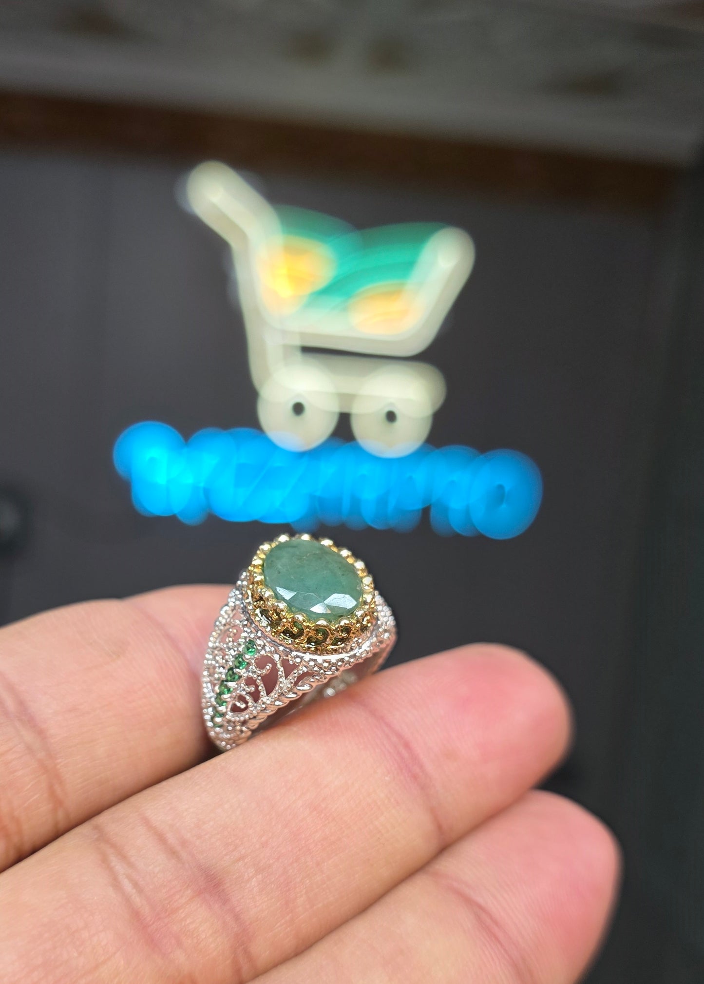 Premium Quality Vintage Style Emerald Ring