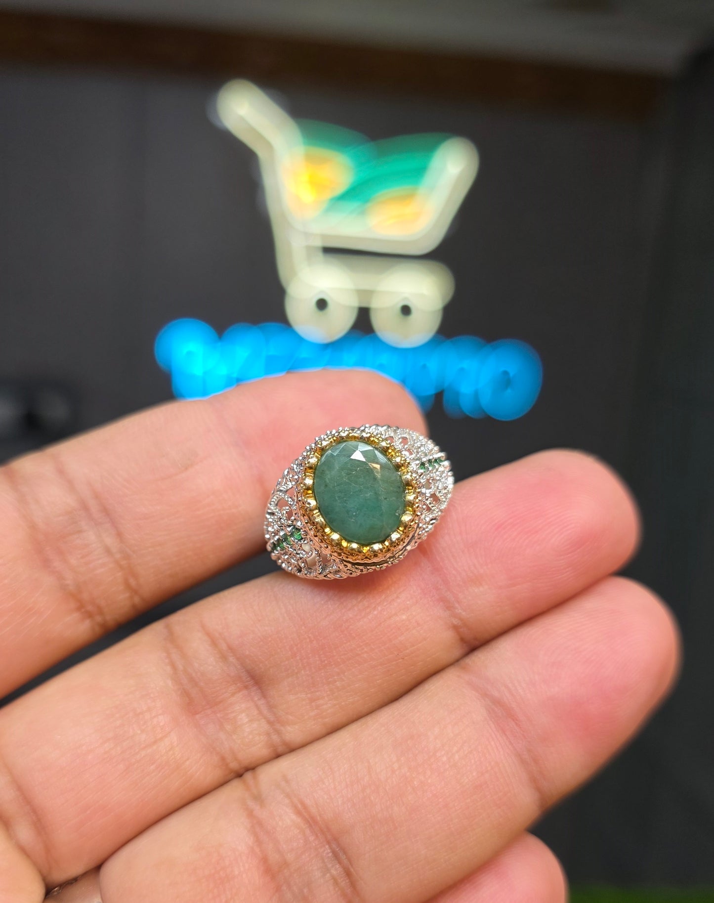 Premium Quality Vintage Style Emerald Ring