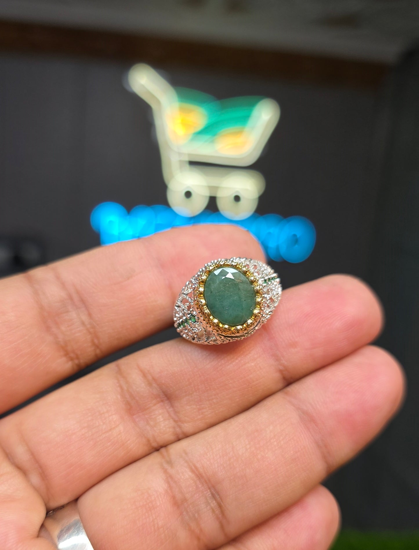Premium Quality Vintage Style Emerald Ring