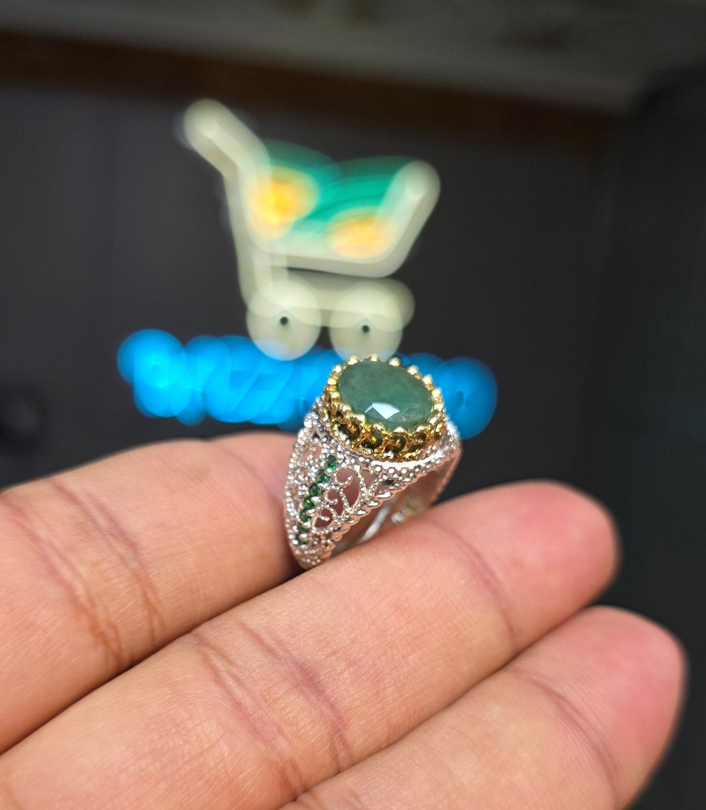 Premium Quality Vintage Style Emerald Ring