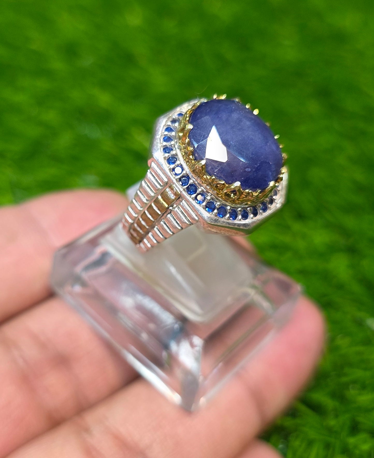Premium Quality Vintage Style Blue Sapphire Ring