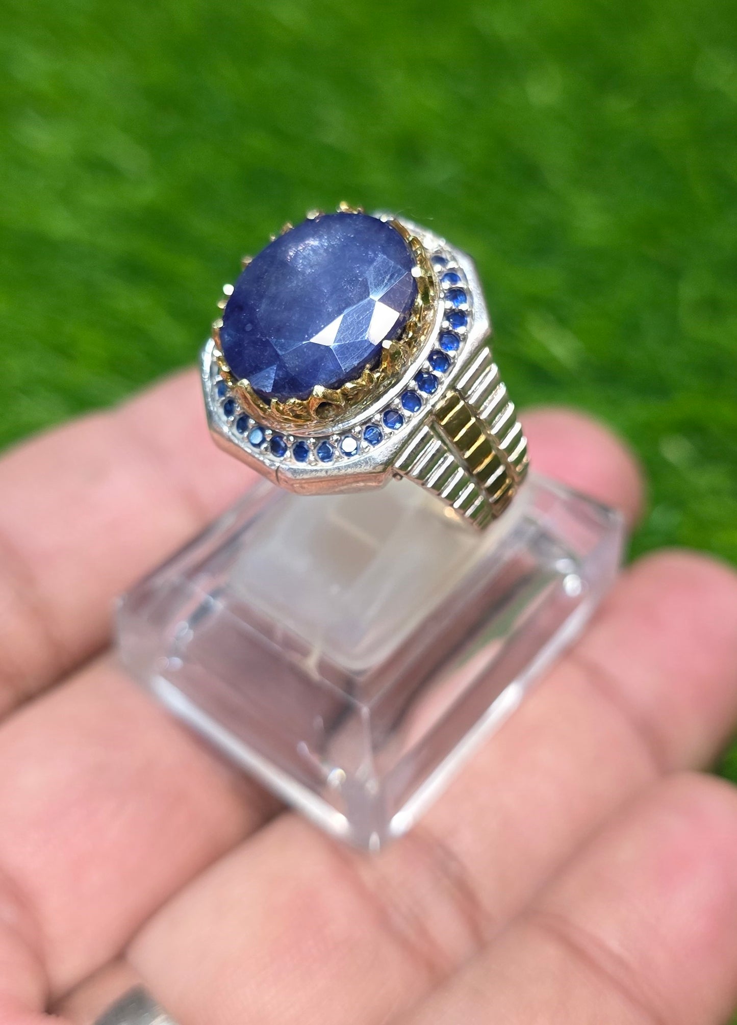 Premium Quality Vintage Style Blue Sapphire Ring
