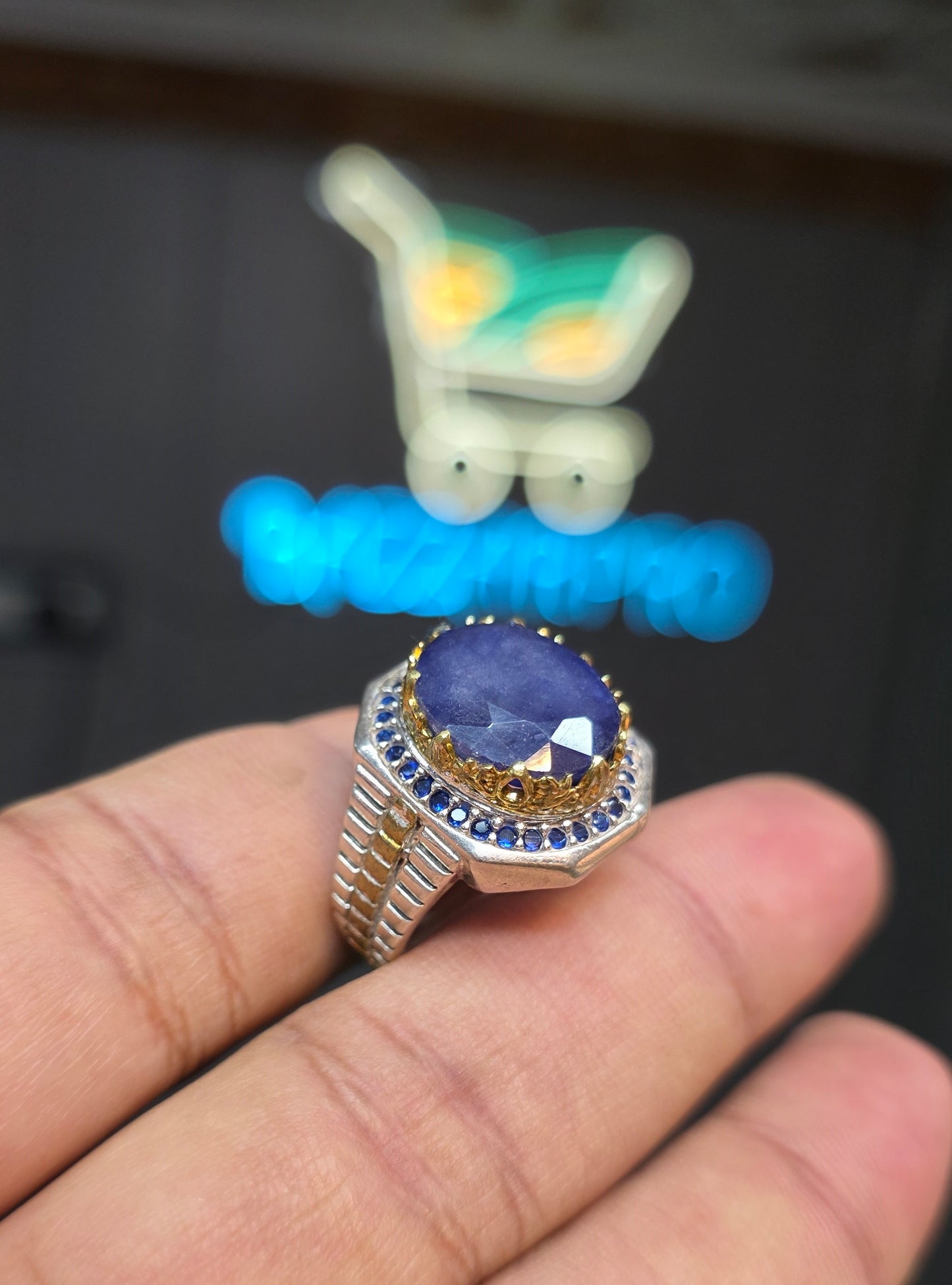 Premium Quality Vintage Style Blue Sapphire Ring