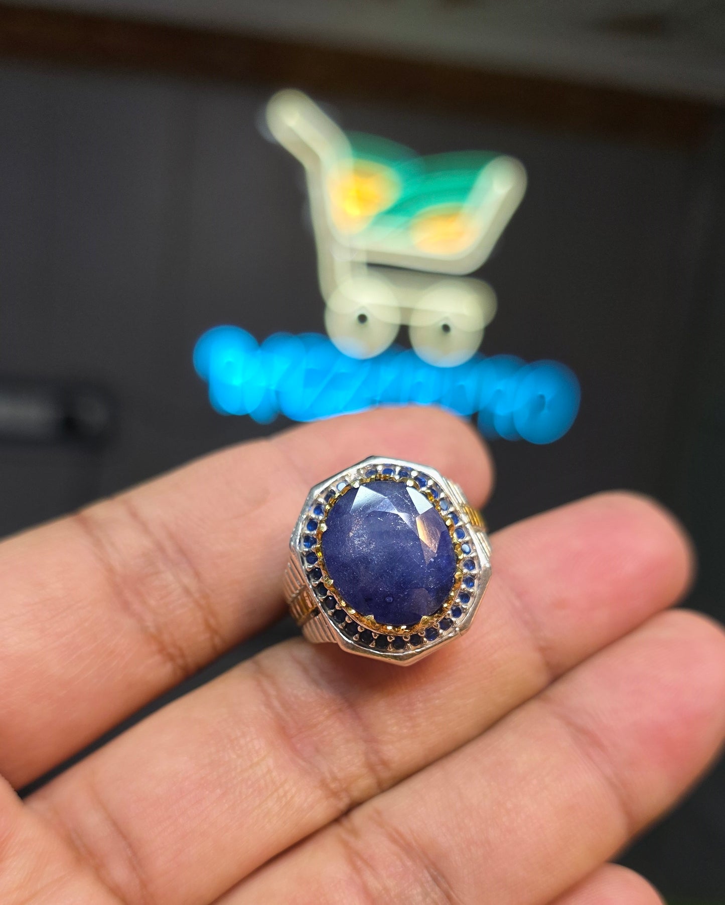 Premium Quality Vintage Style Blue Sapphire Ring