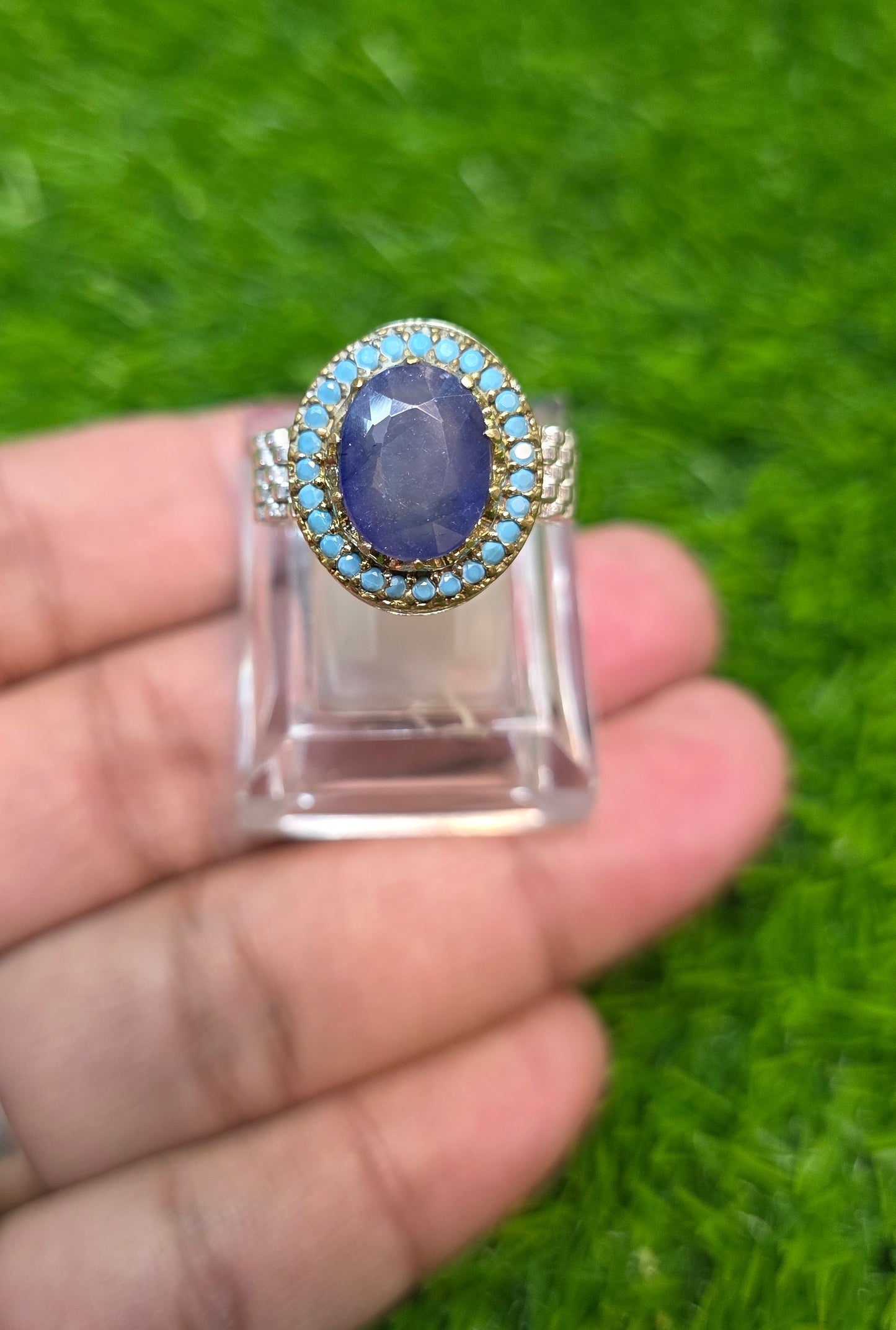 Premium Quality Vintage Style Blue Sapphire Ring