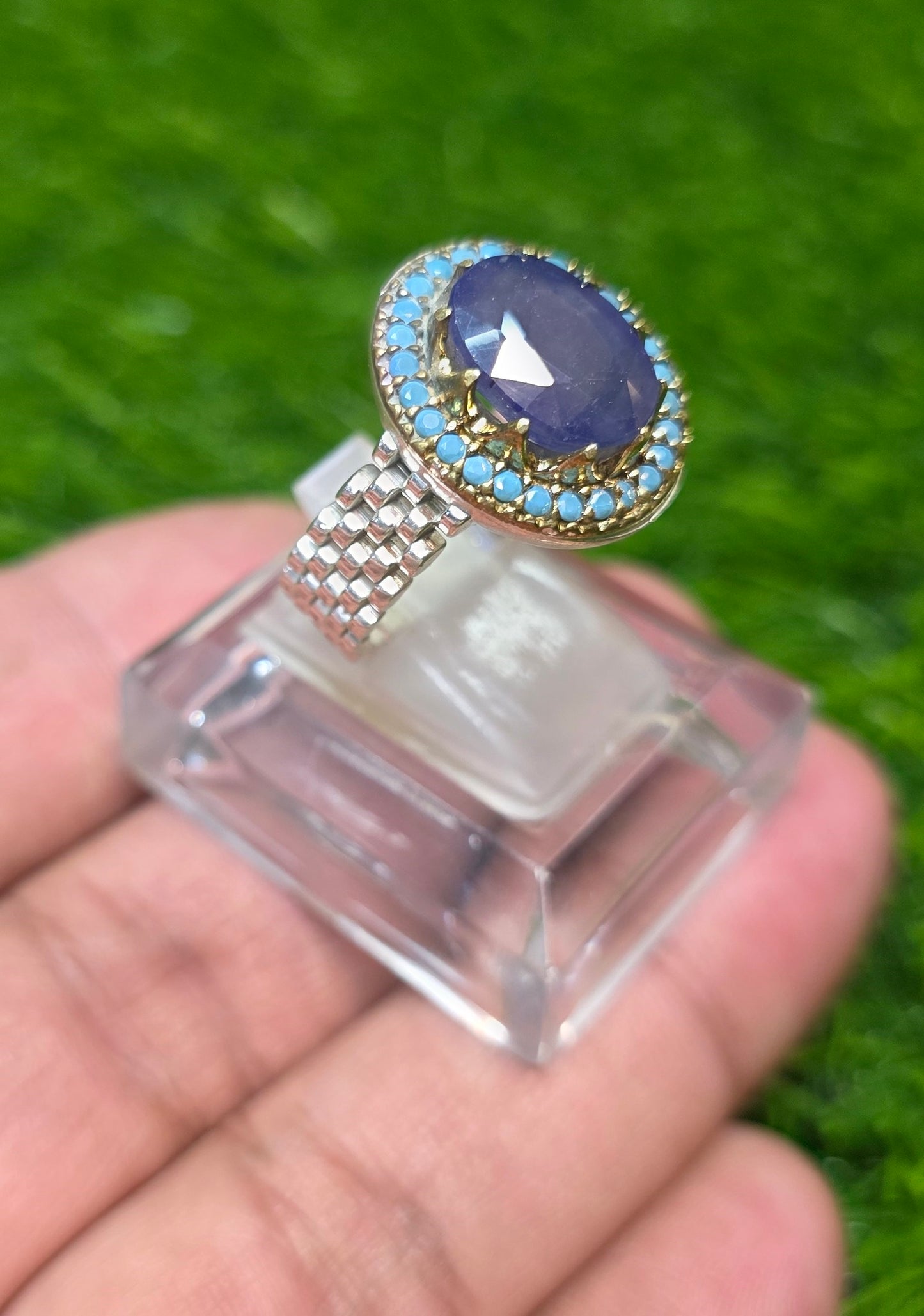 Premium Quality Vintage Style Blue Sapphire Ring