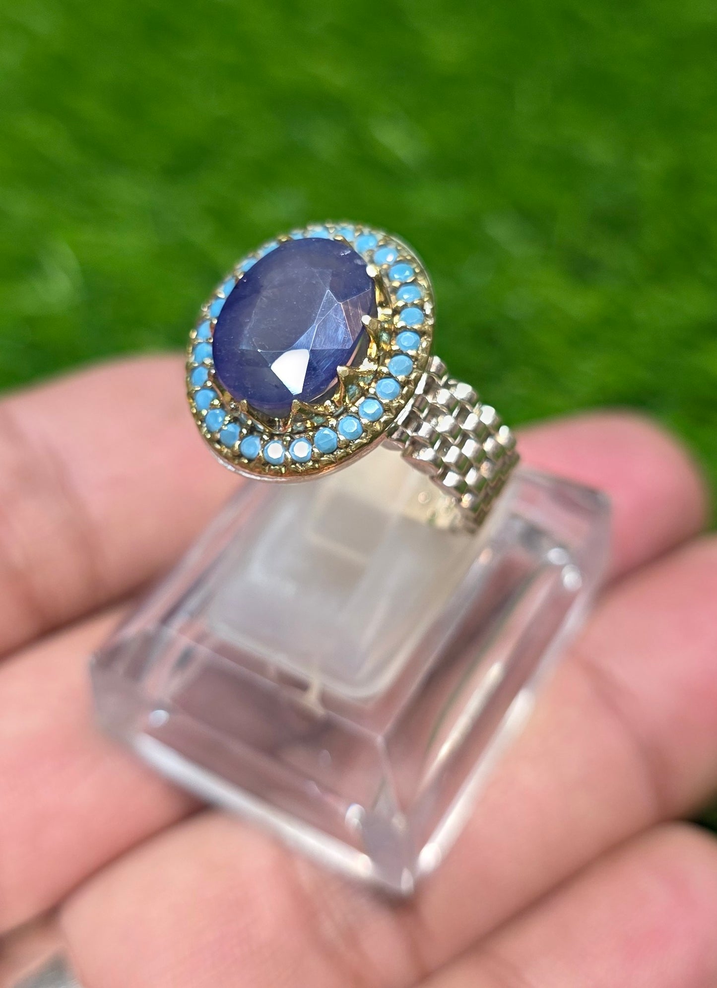 Premium Quality Vintage Style Blue Sapphire Ring
