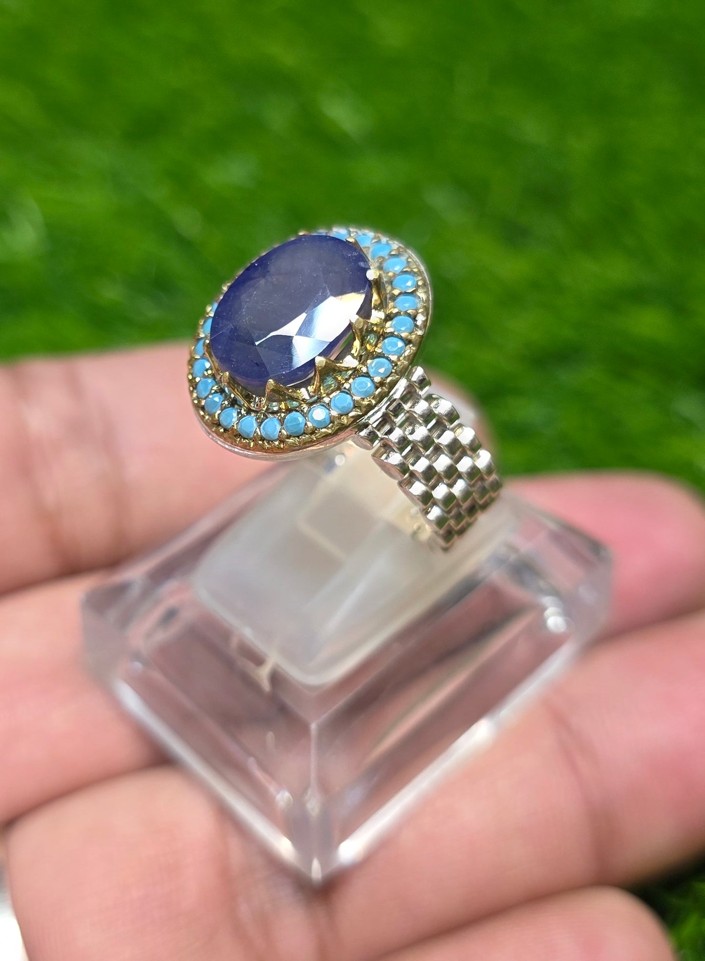 Premium Quality Vintage Style Blue Sapphire Ring