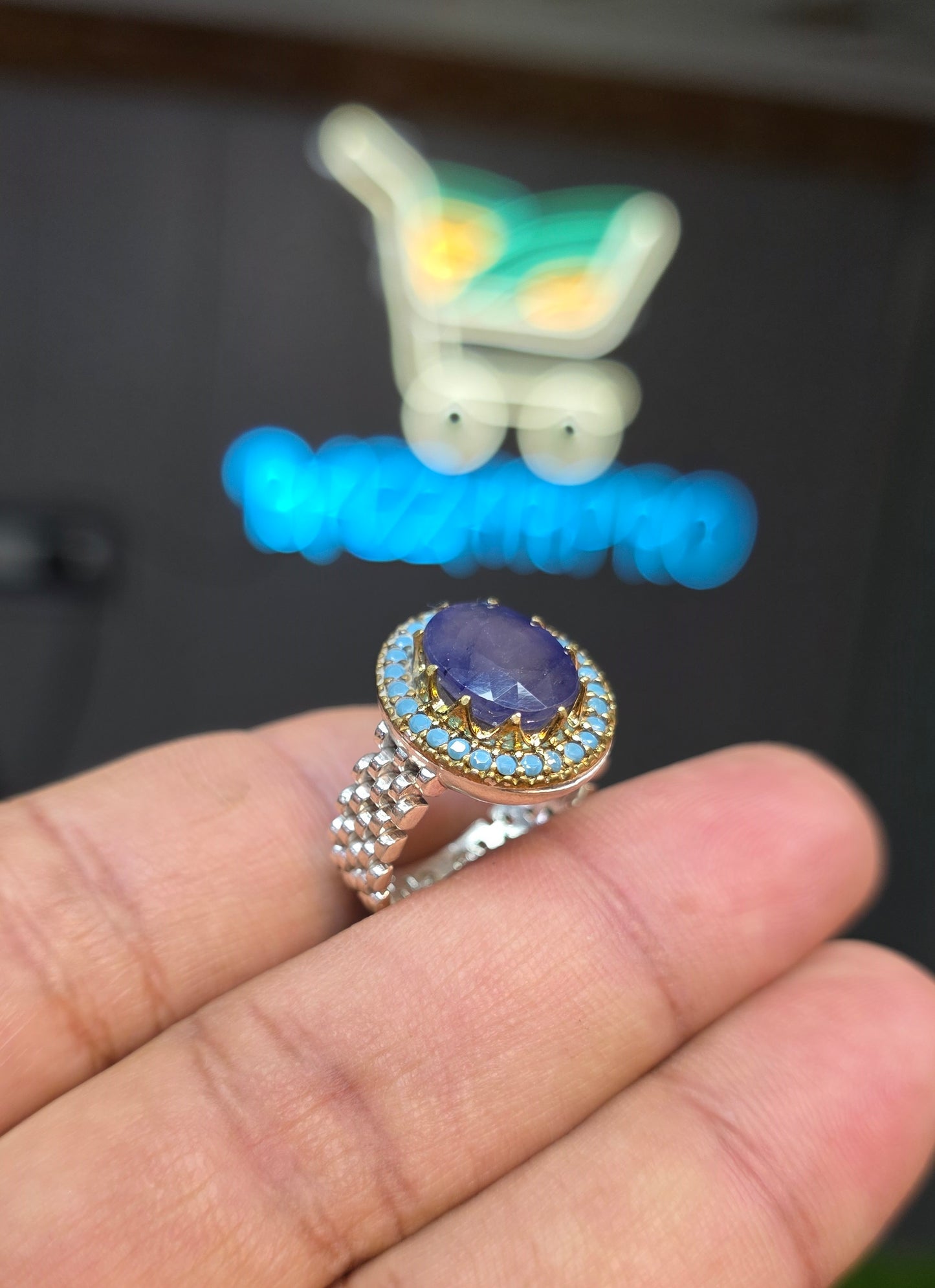 Premium Quality Vintage Style Blue Sapphire Ring