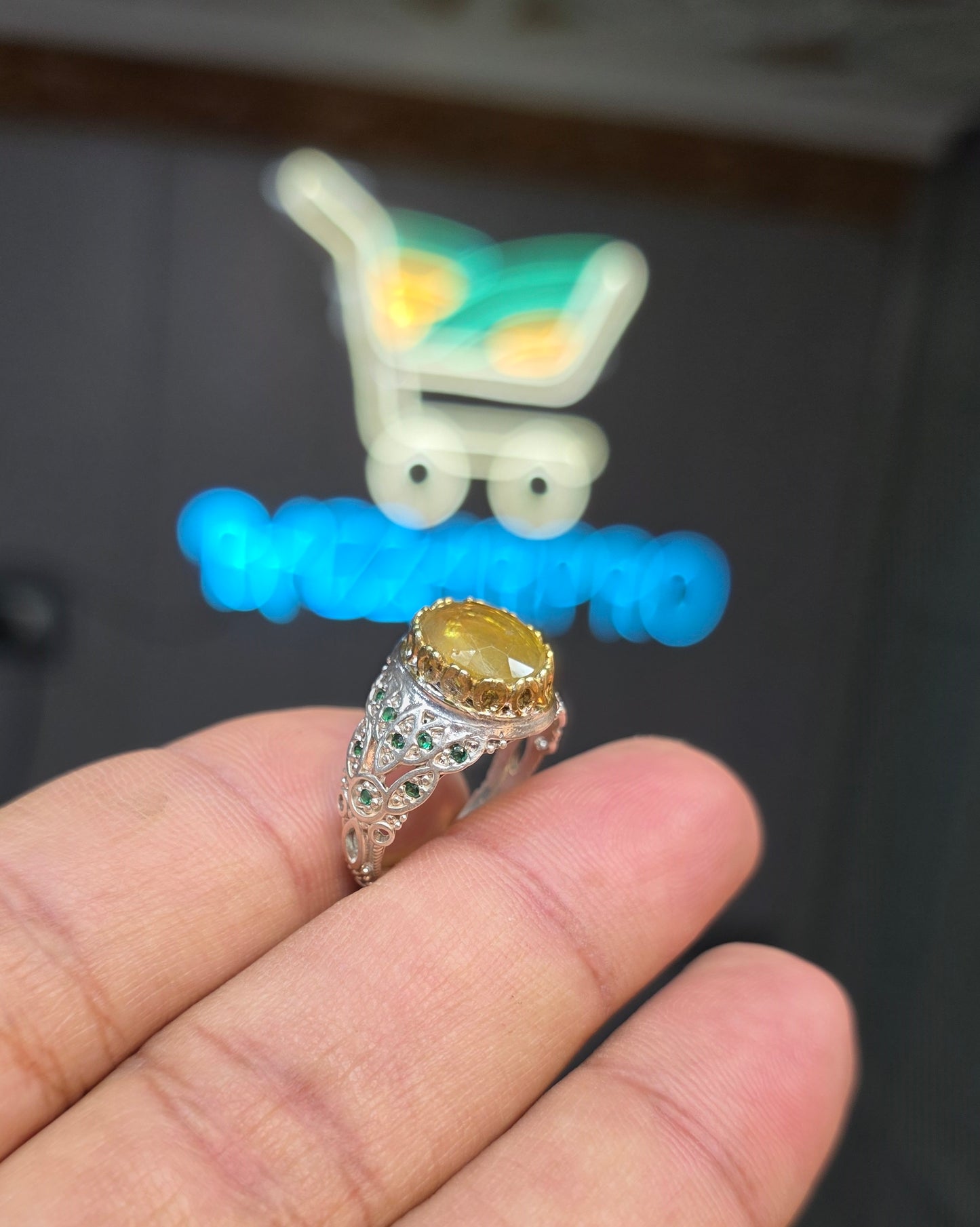 Premium Quality Vintage Style Yellow Sapphire Ring