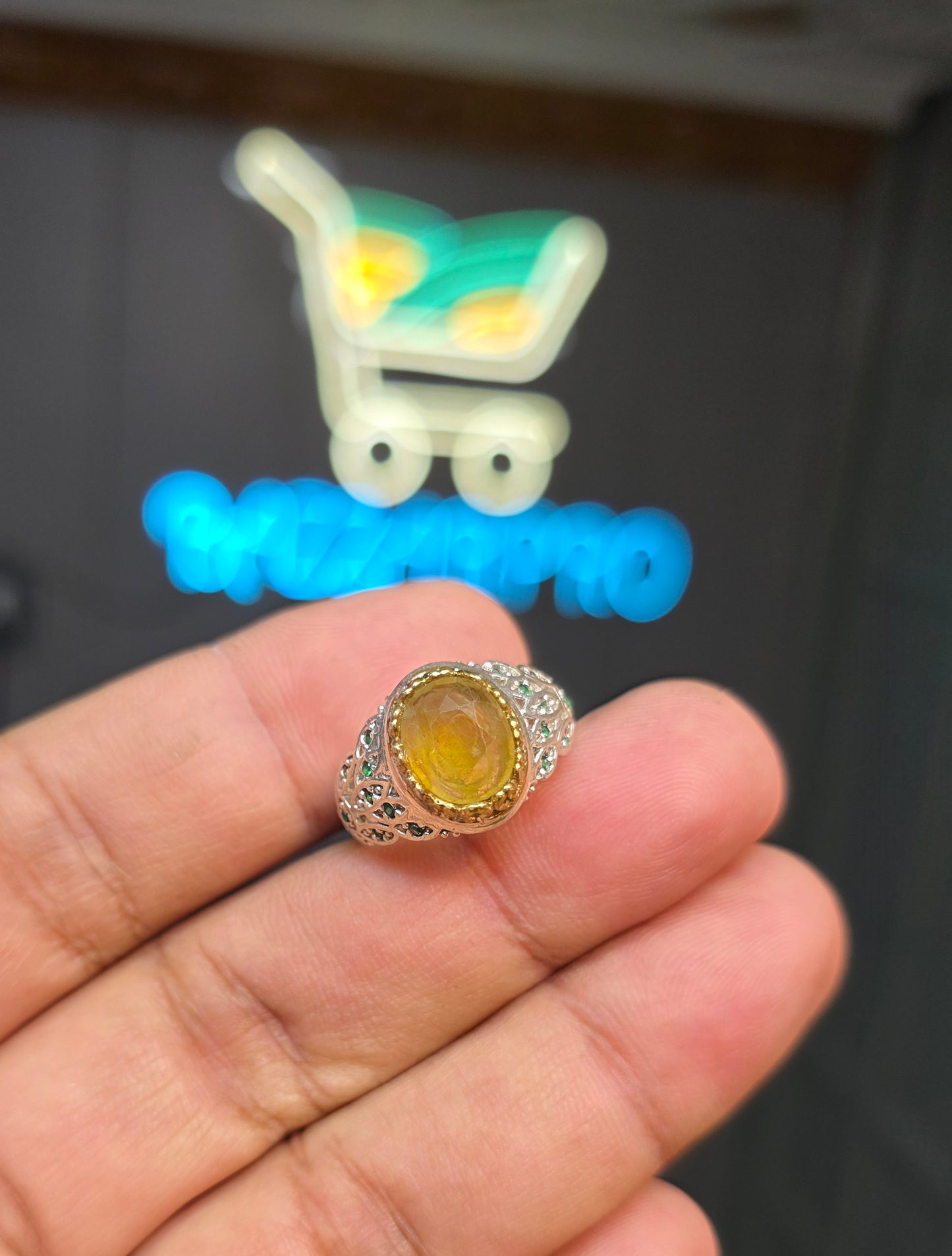 Premium Quality Vintage Style Yellow Sapphire Ring