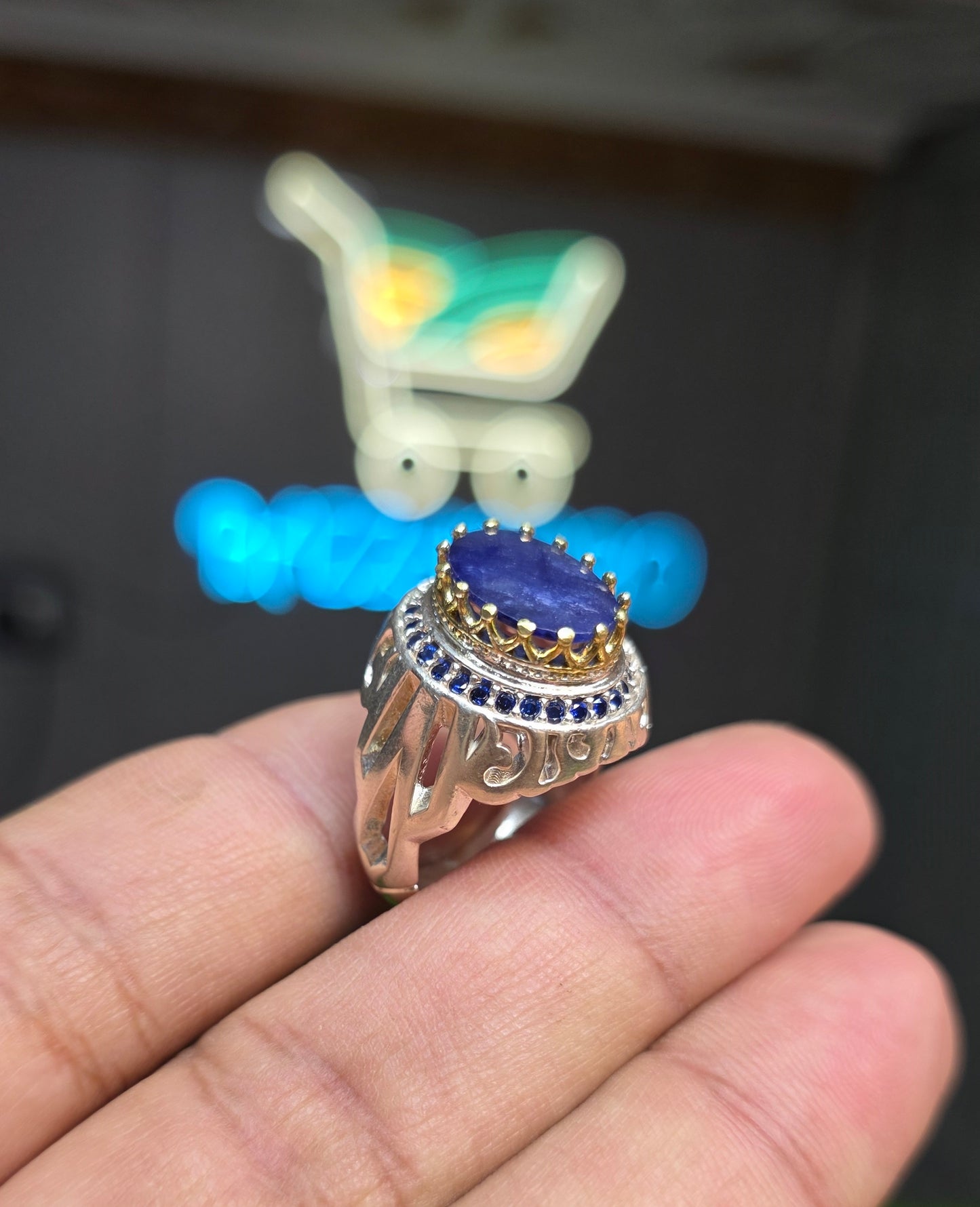 Premium Quality Vintage Style Blue Sapphire Ring