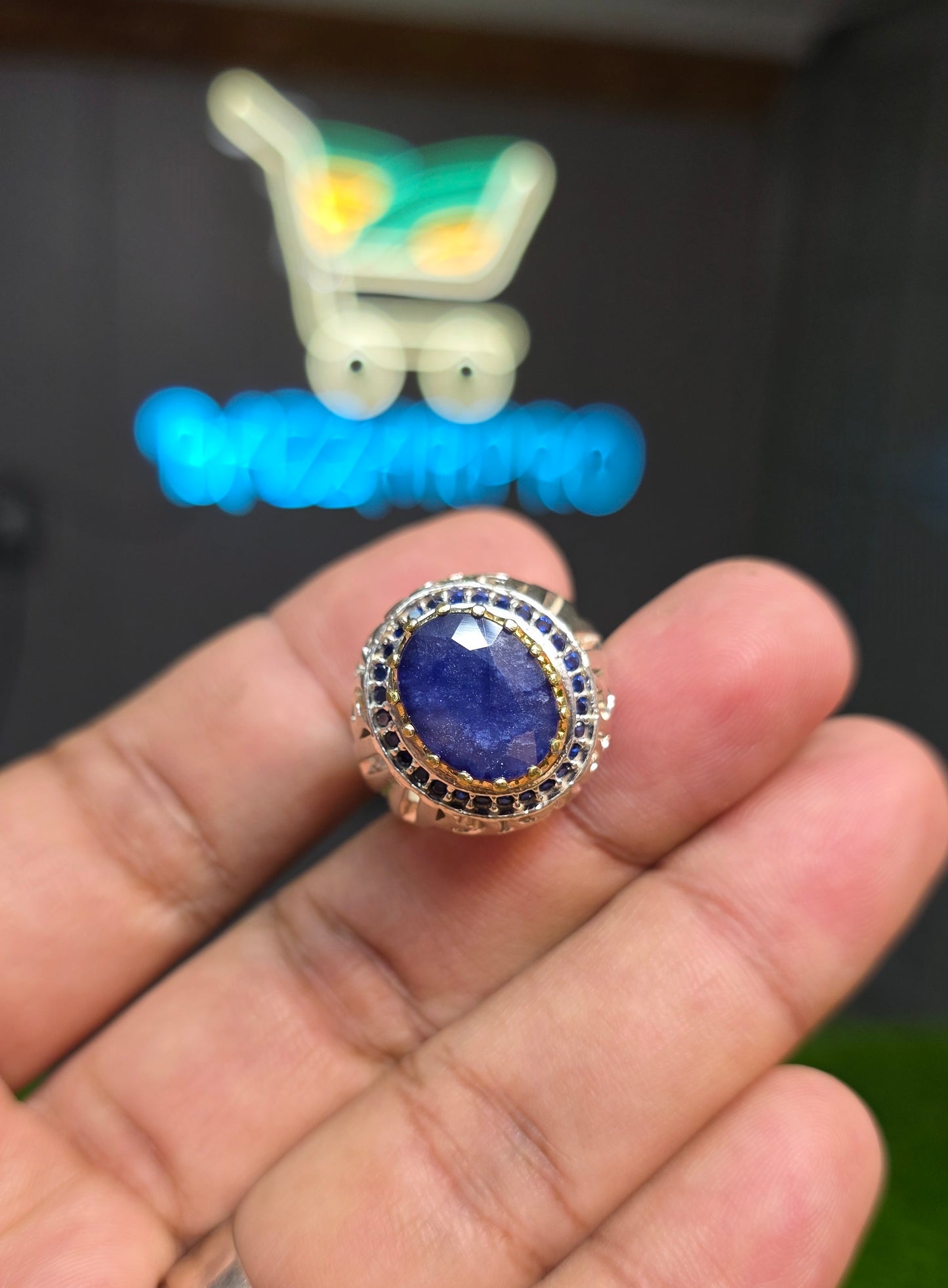 Premium Quality Vintage Style Blue Sapphire Ring