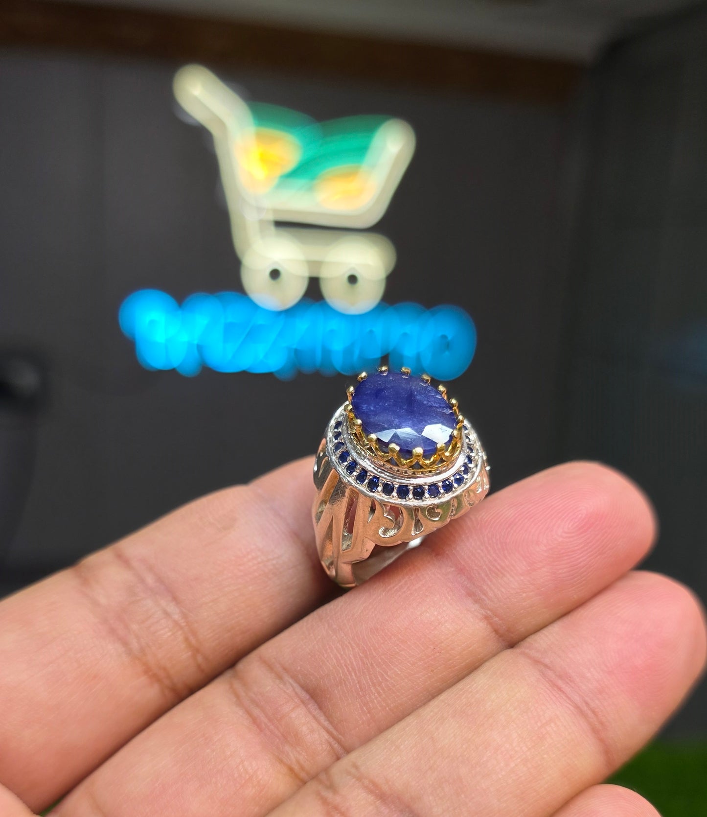 Premium Quality Vintage Style Blue Sapphire Ring
