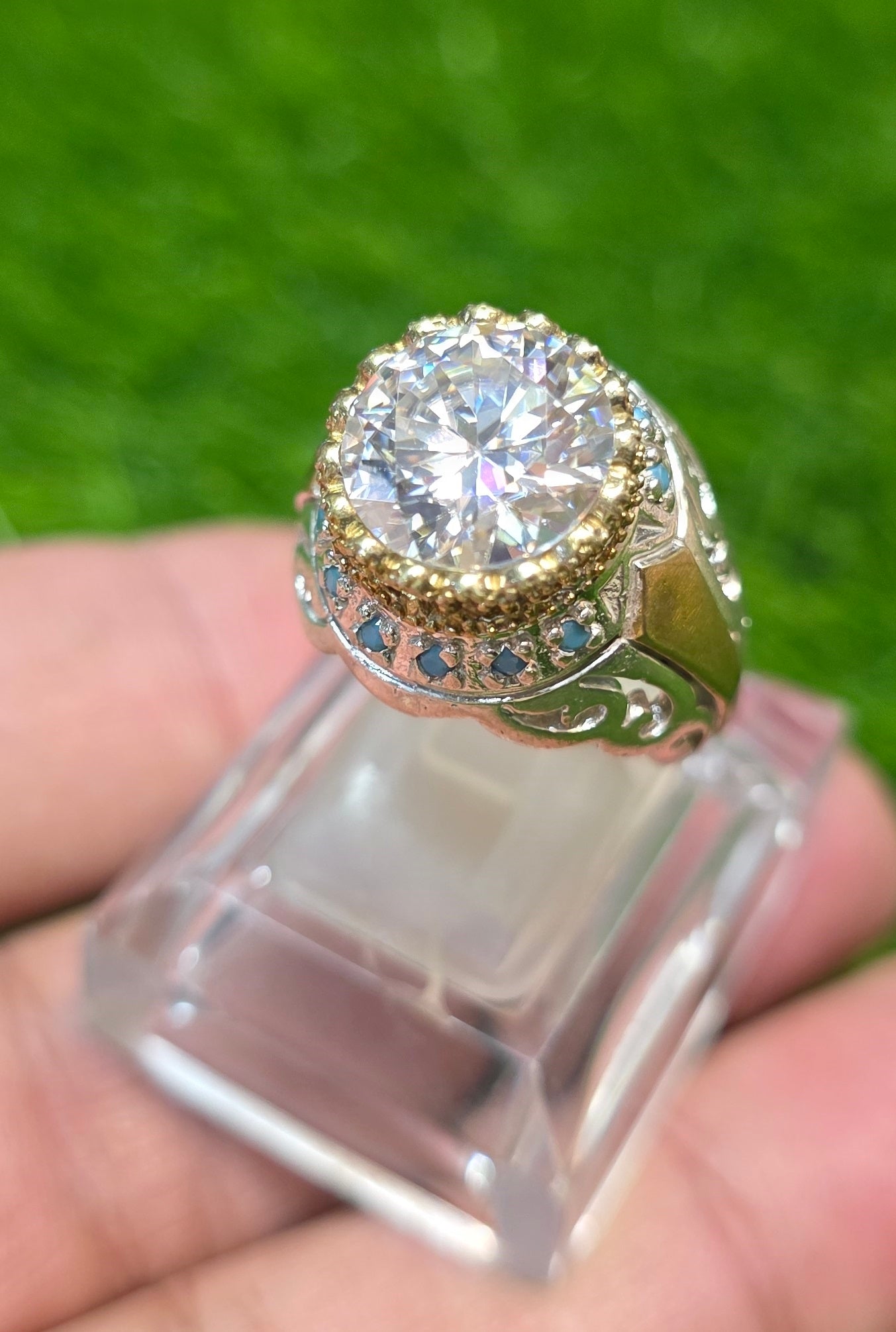 Premium Quality Vintage Style White Moissanite Ring