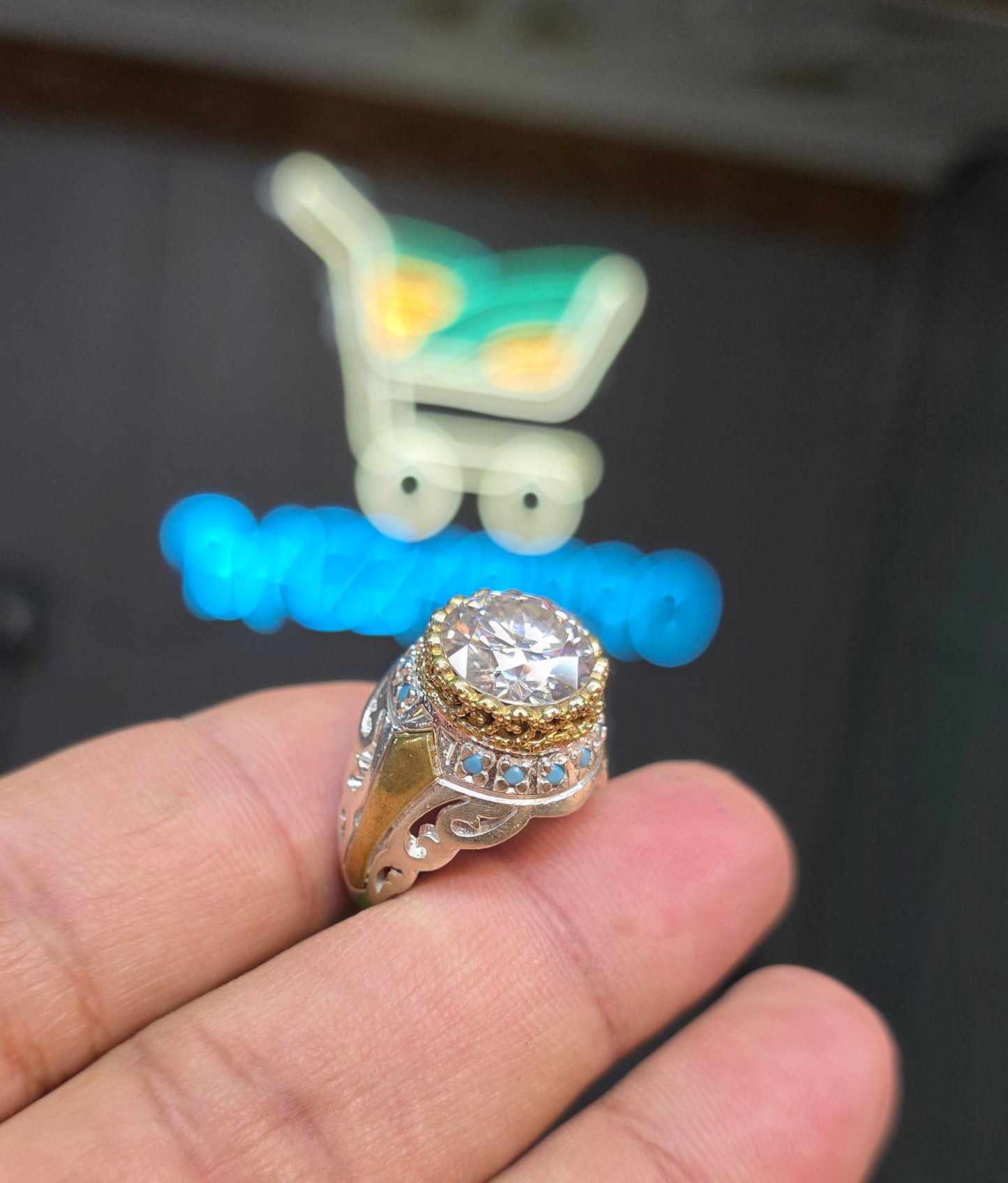 Premium Quality Vintage Style White Moissanite Ring