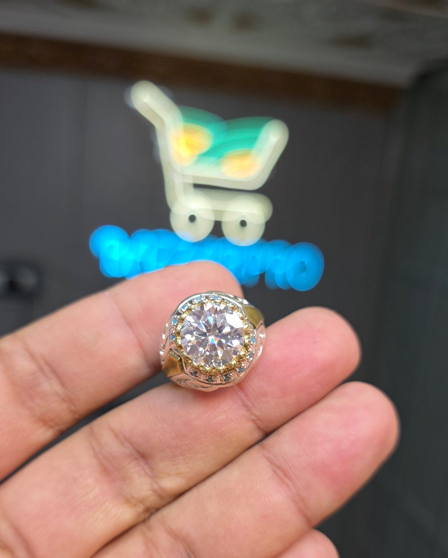 Premium Quality Vintage Style White Moissanite Ring