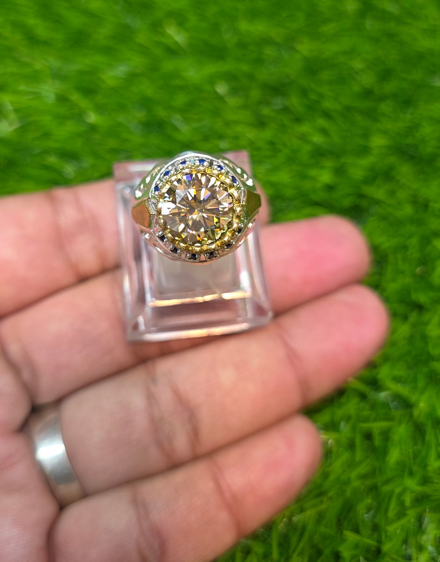 Premium Quality Vintage Style Golden Moissanite Ring