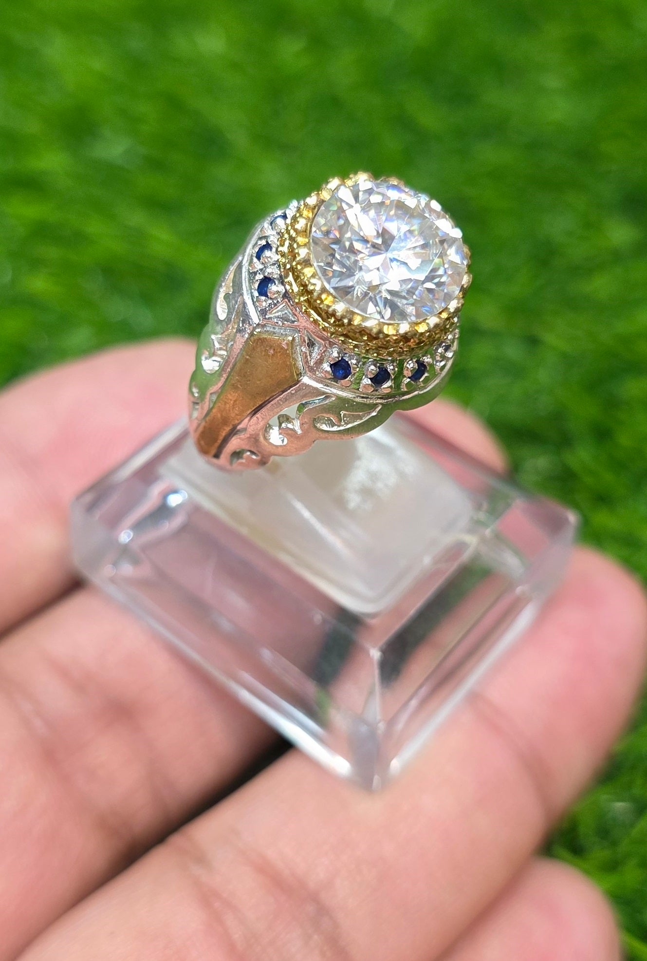 Premium Quality Vintage Style White Moissanite Ring