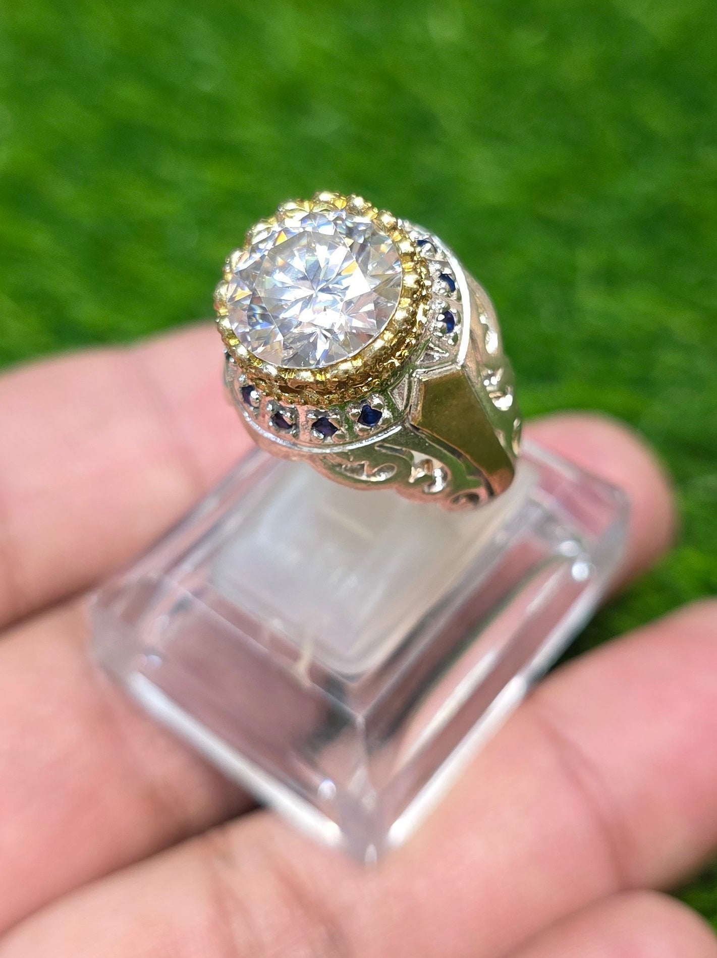 Premium Quality Vintage Style White Moissanite Ring