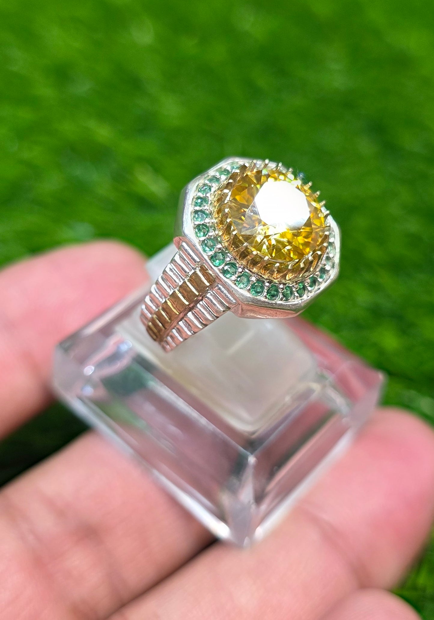 Premium Quality Rolex Style Yellow Moissanite Ring