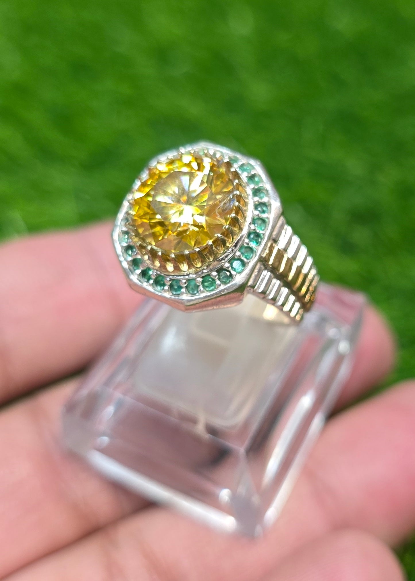 Premium Quality Rolex Style Yellow Moissanite Ring