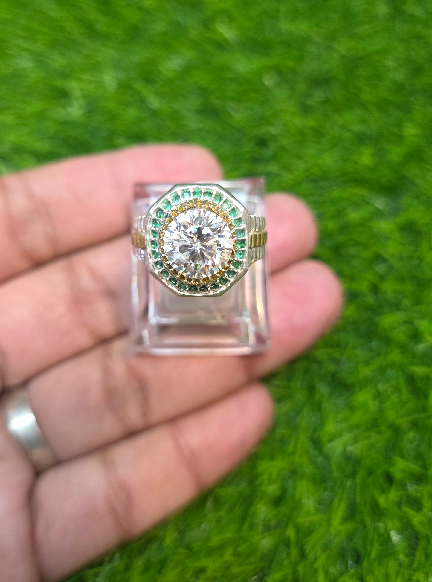 Premium Quality Rolex Style White Moissanite Ring