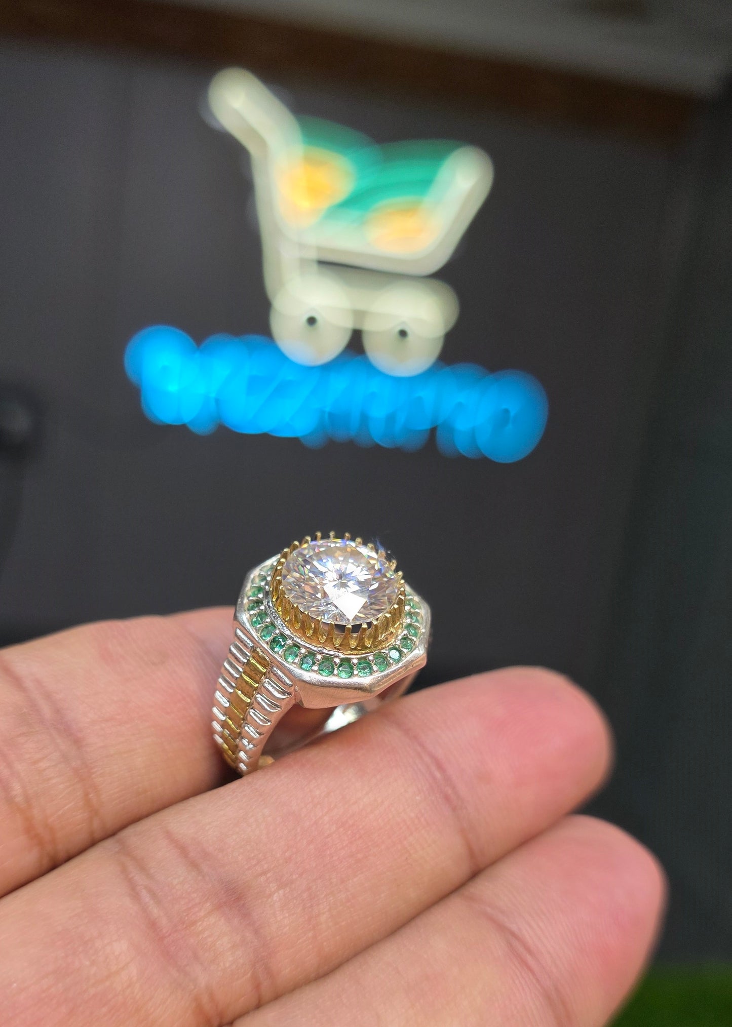 Premium Quality Rolex Style White Moissanite Ring