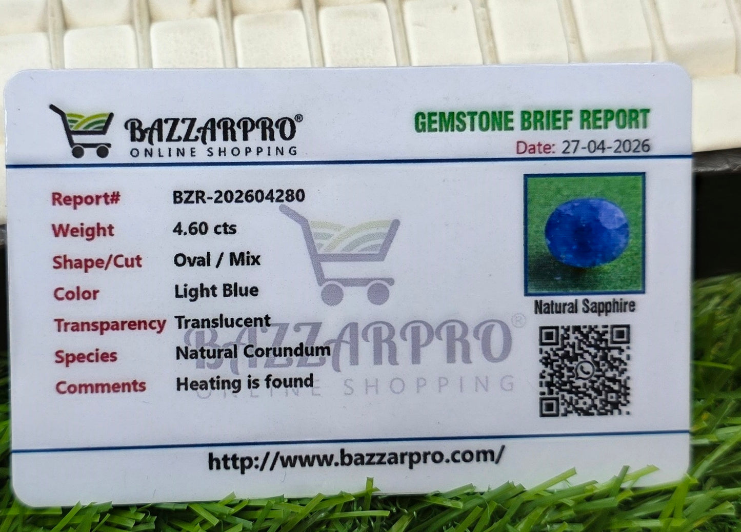 Premium Quality Ceylon Neelam With Lab Certificate
