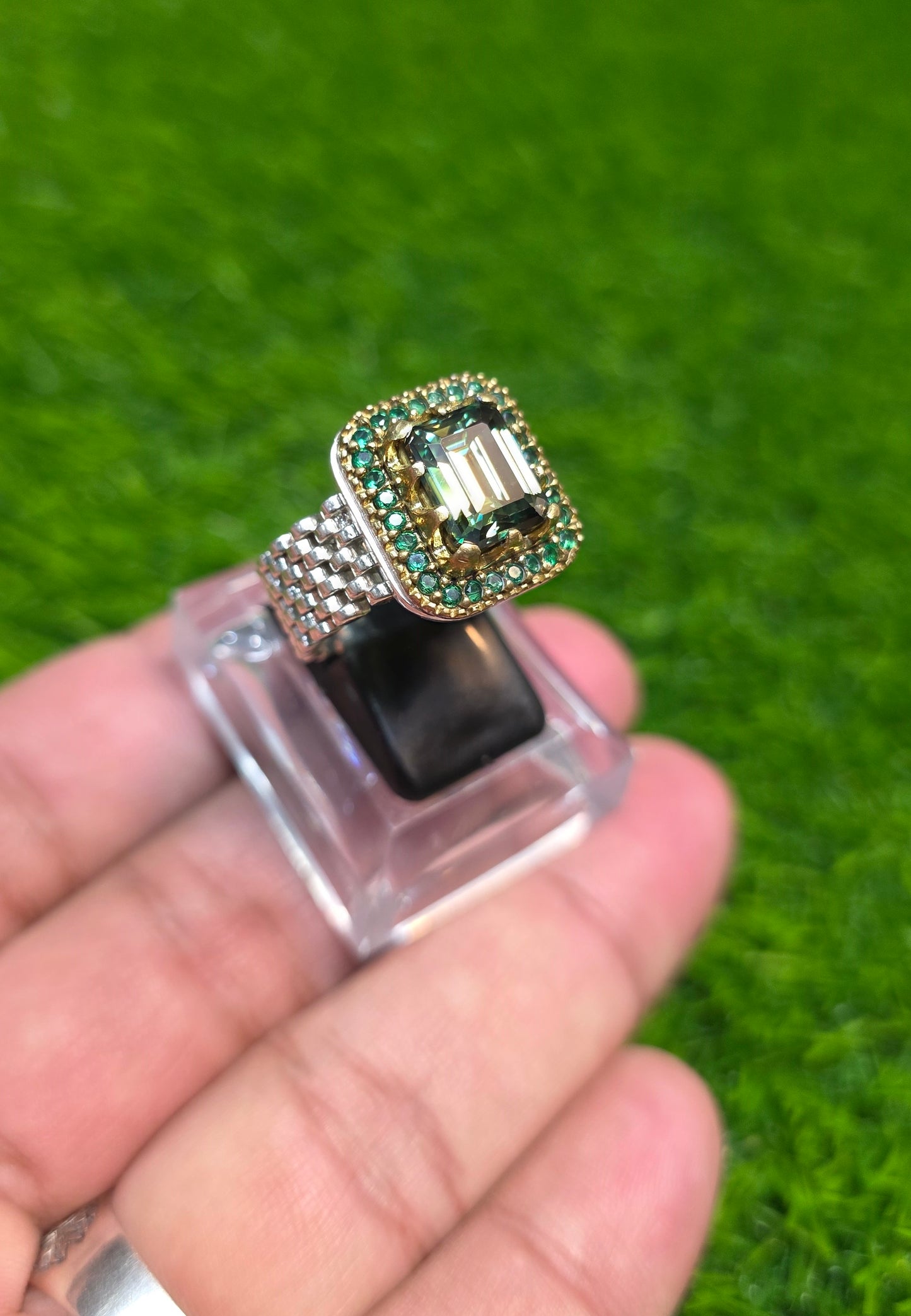 Premium Quality Emerald Cut Moissanite Ring