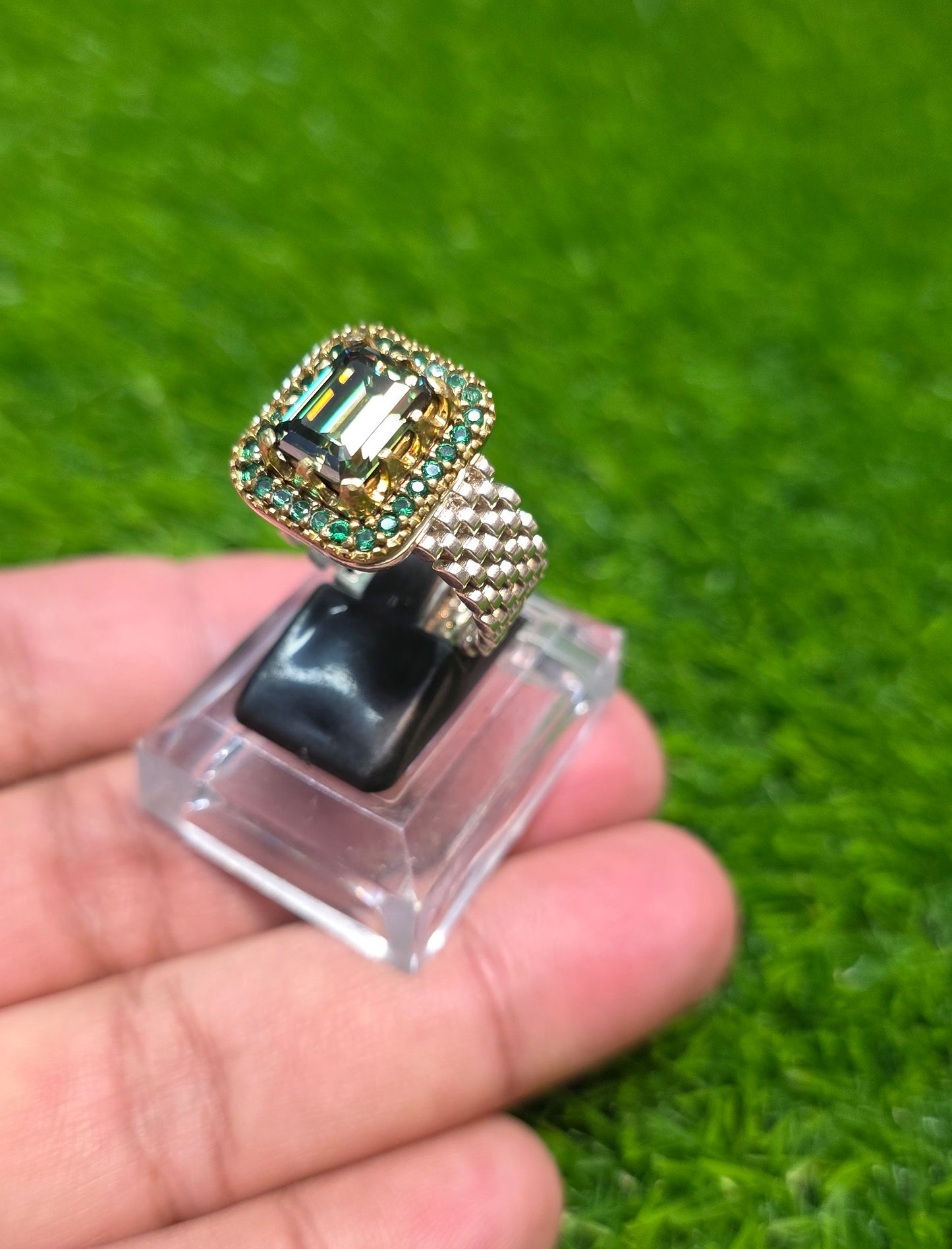 Premium Quality Emerald Cut Moissanite Ring