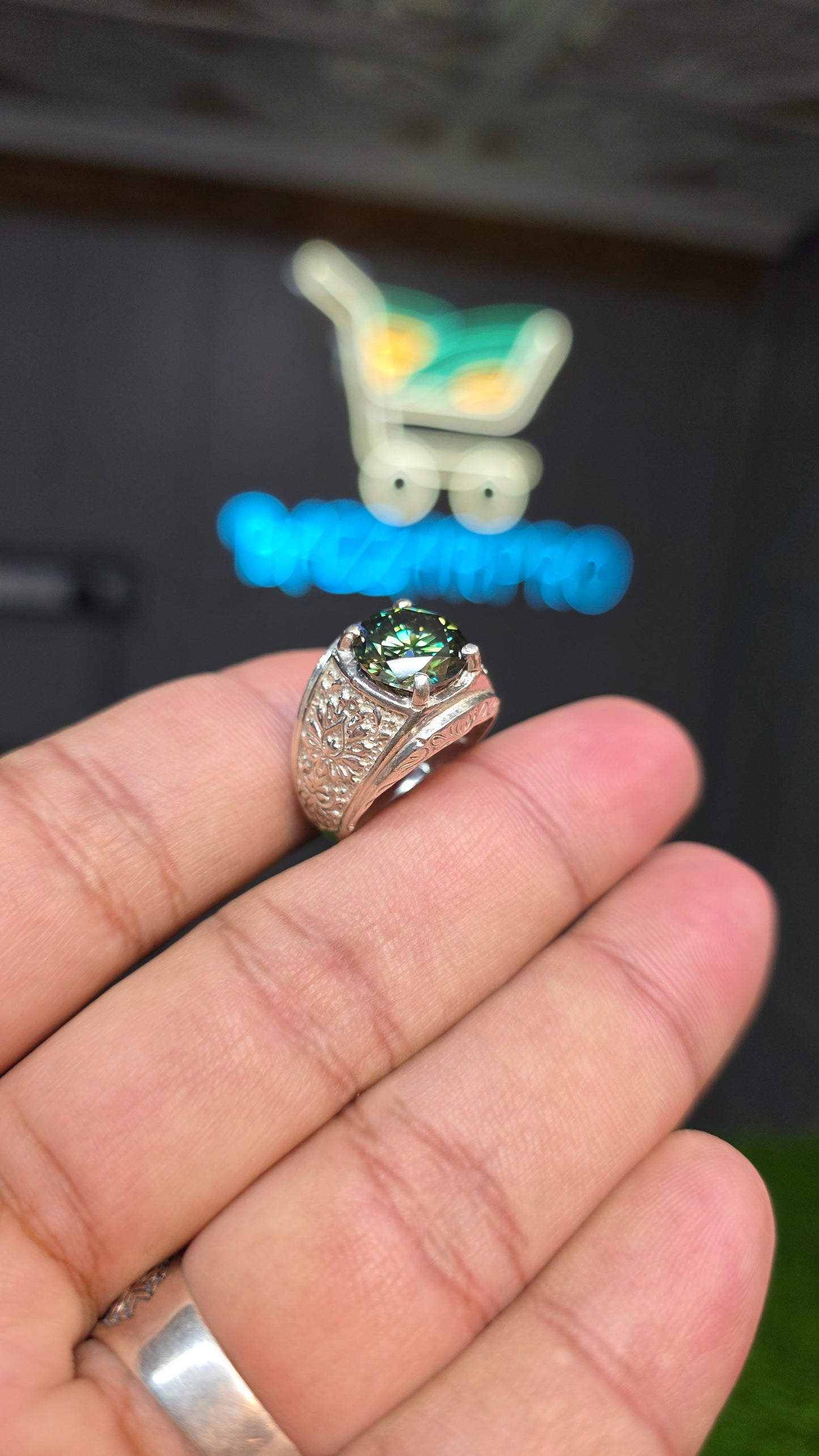 Premium Quality Green Moissanite Ring