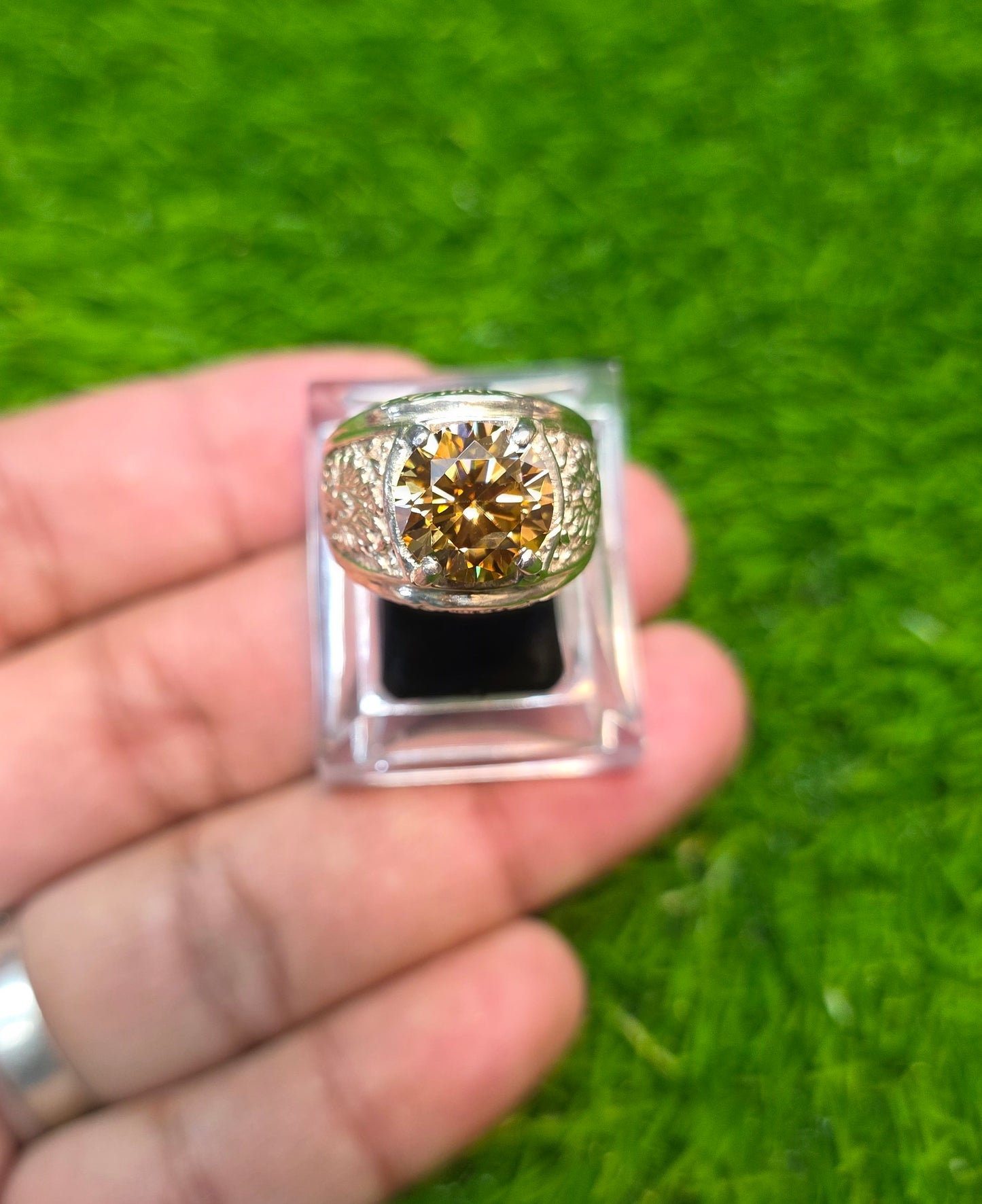 Premium Quality Golden Moissanite Ring