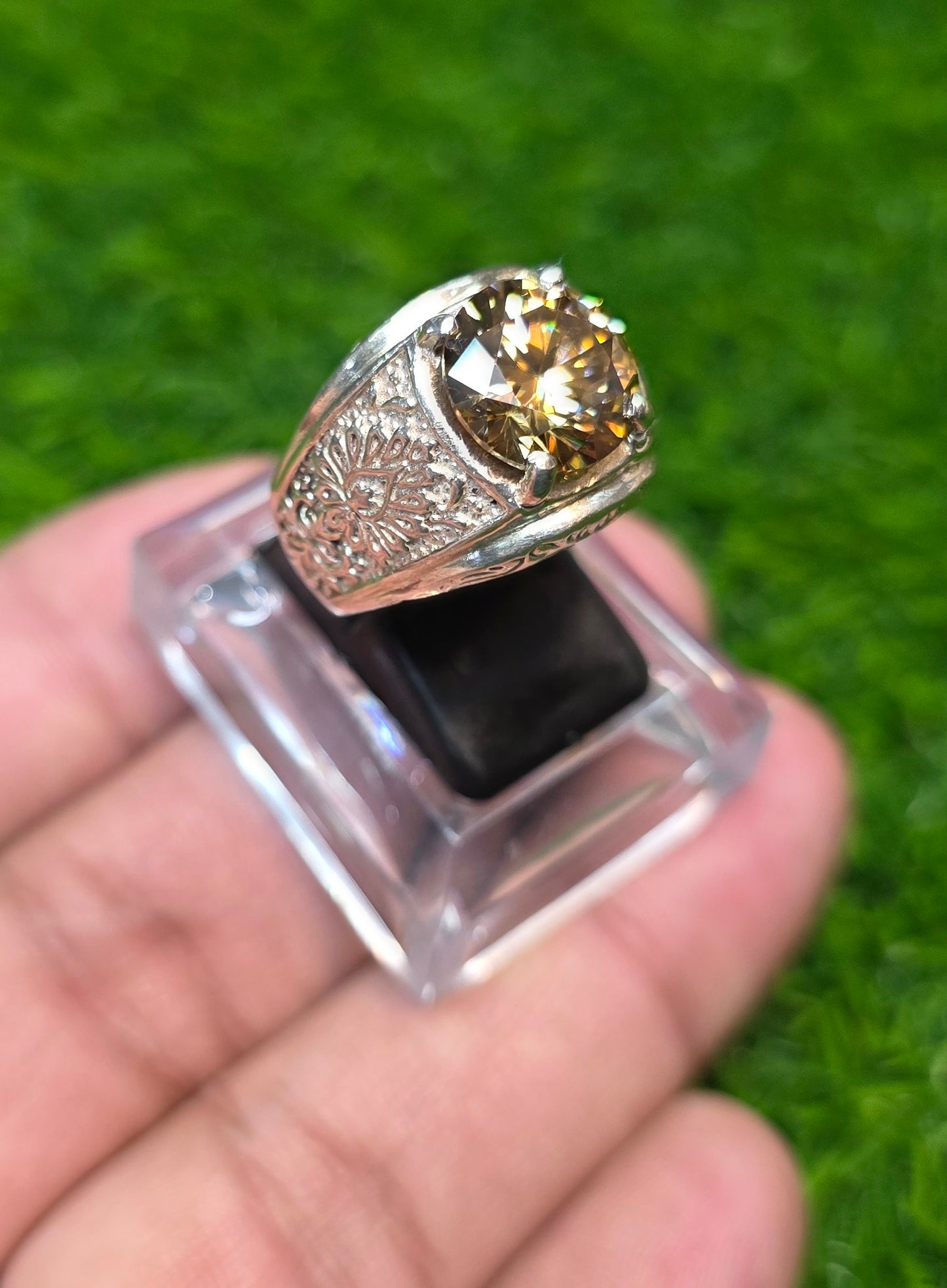 Premium Quality Golden Moissanite Ring