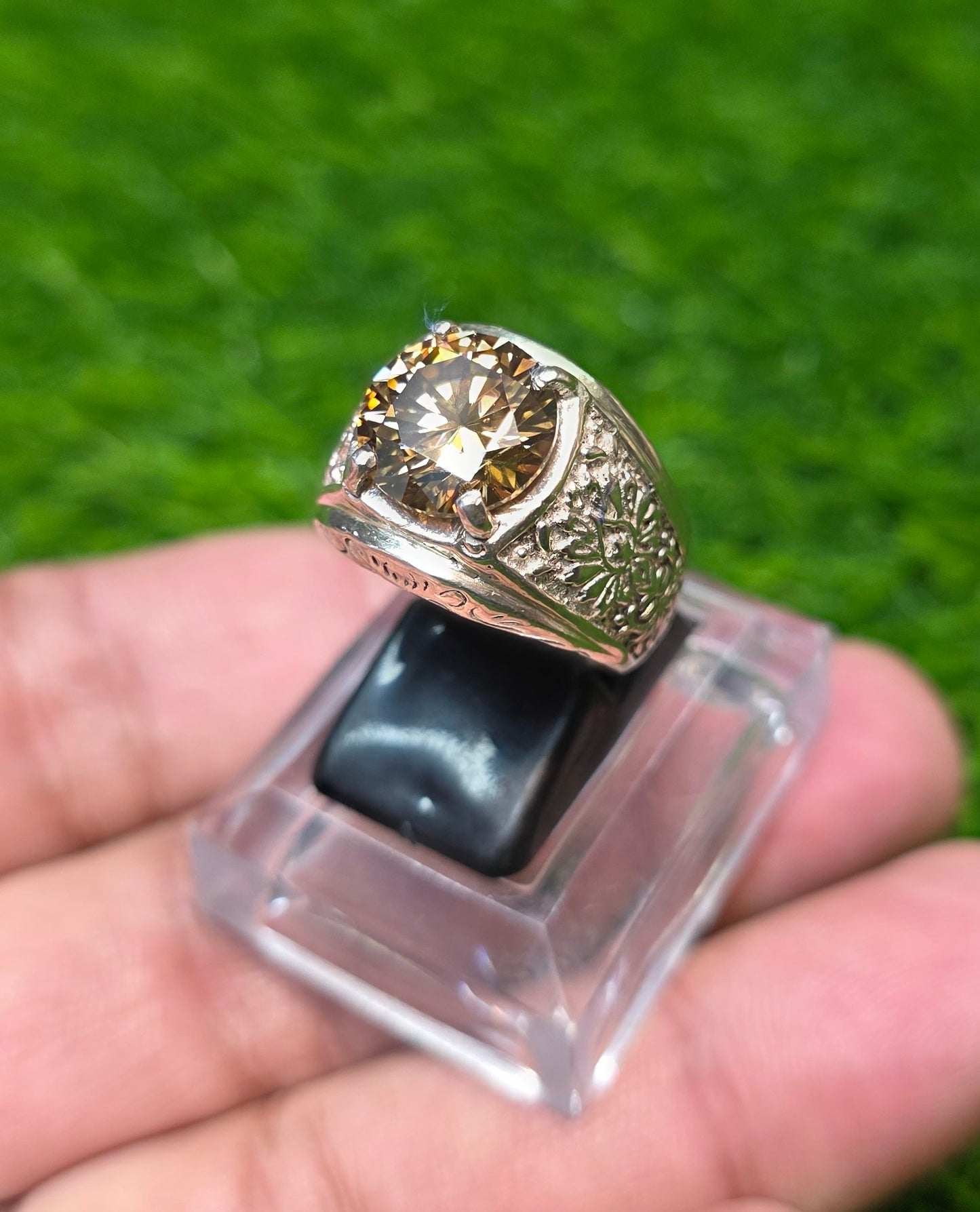 Premium Quality Golden Moissanite Ring