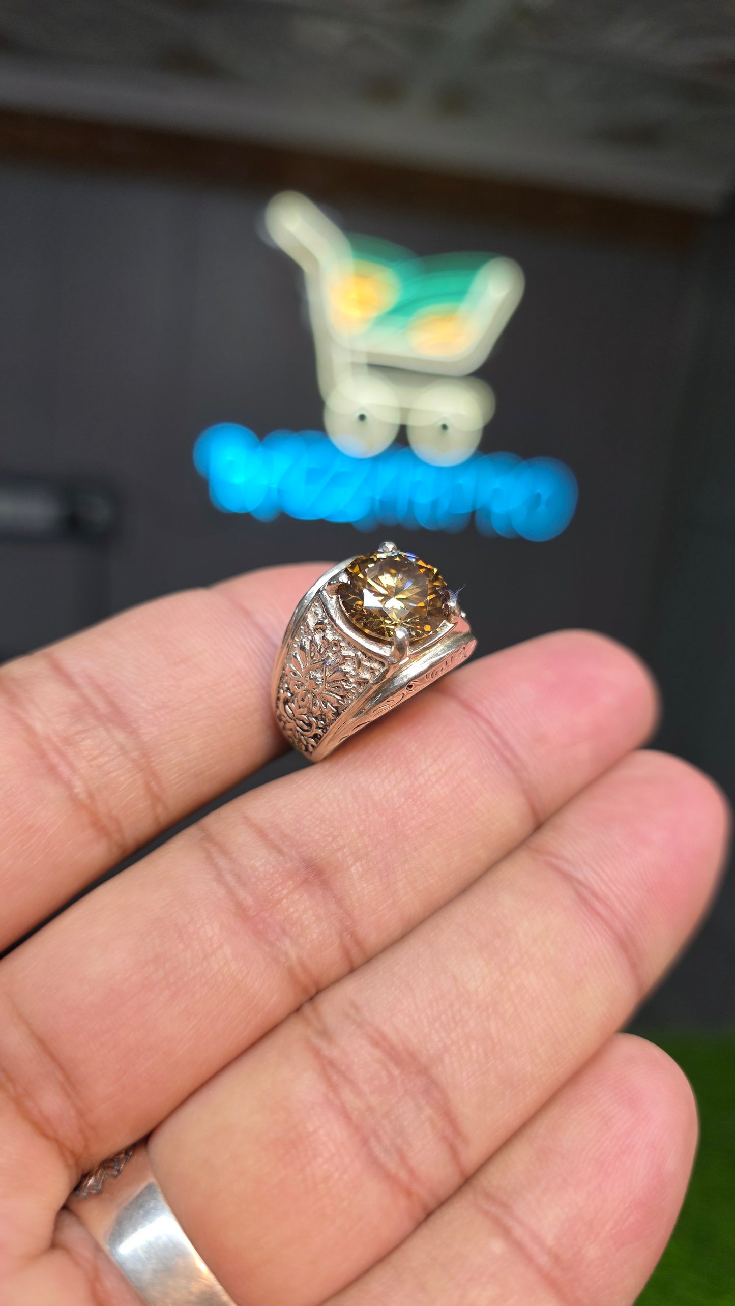 Premium Quality Golden Moissanite Ring