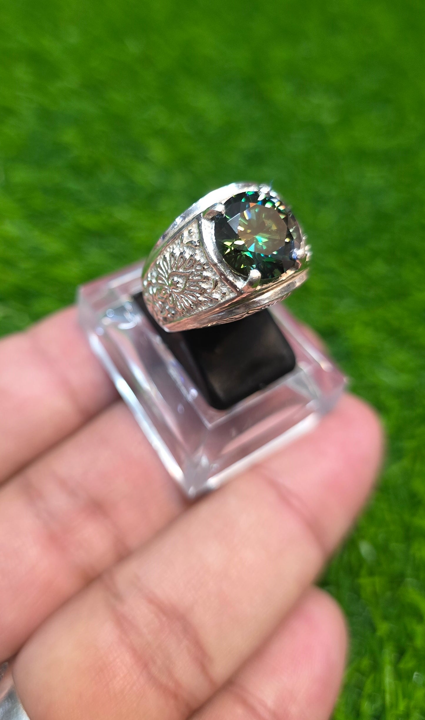 Premium Quality Green Moissanite Ring
