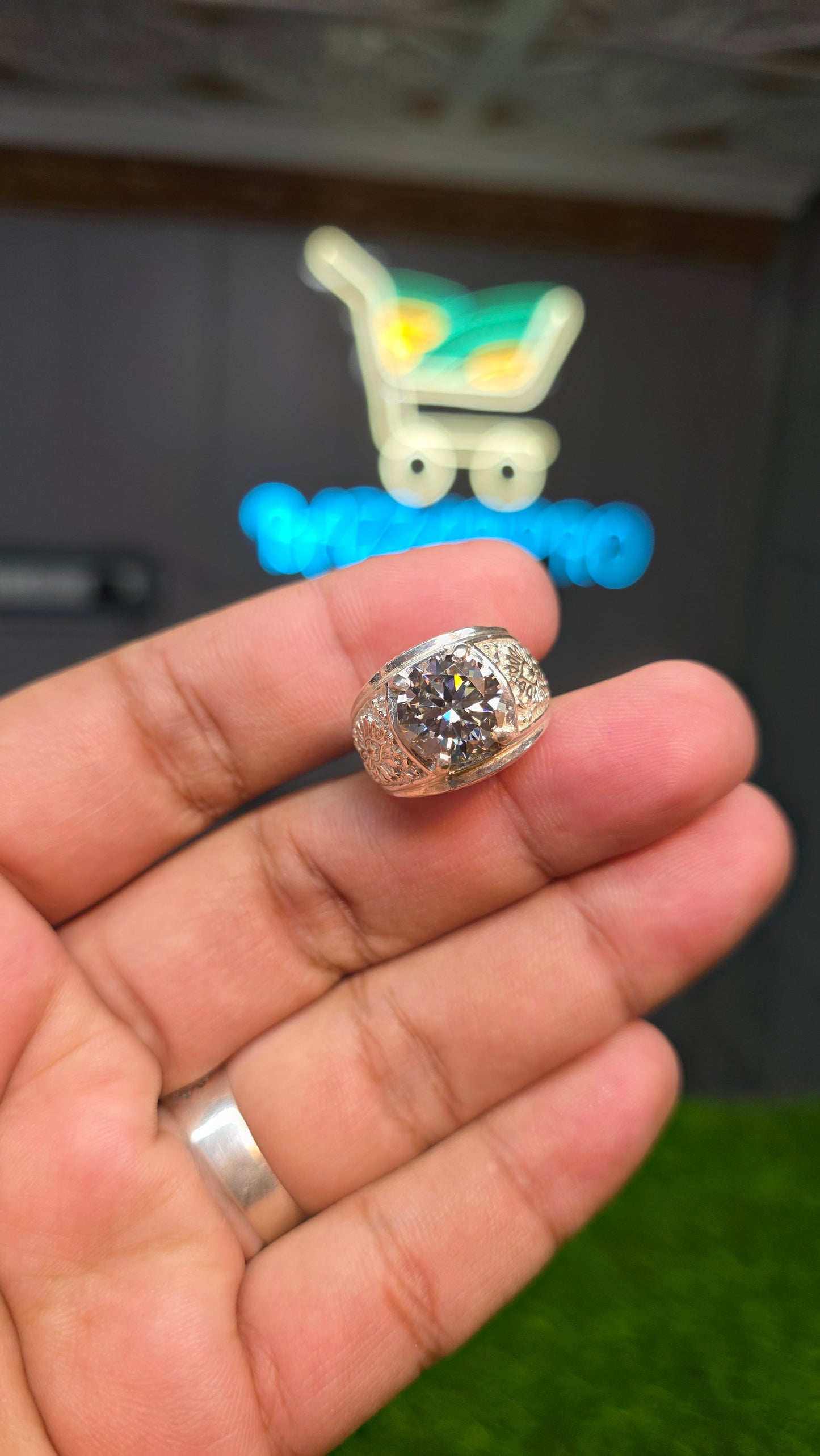 Premium Quality Smoky Black Moissanite Ring