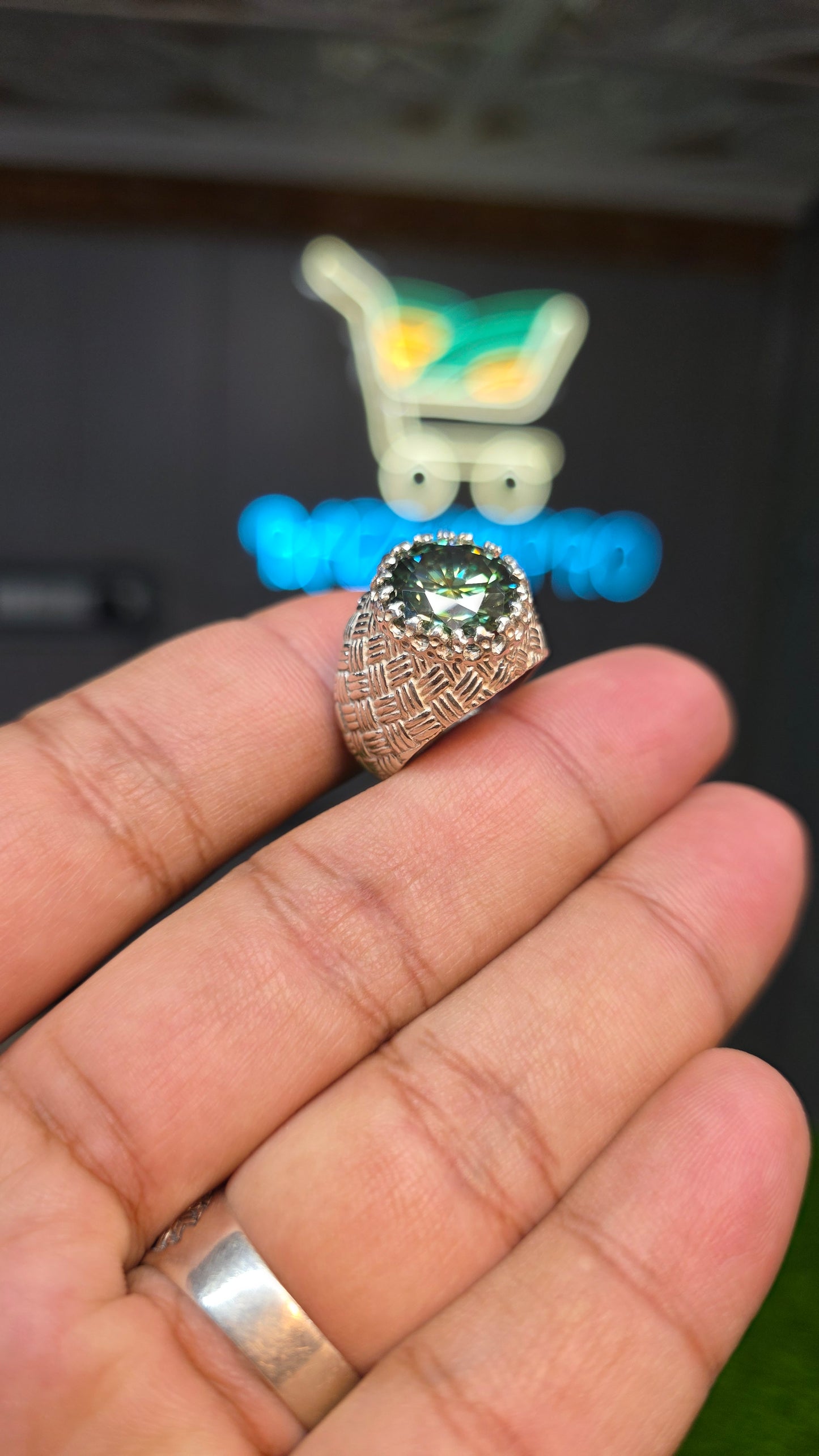 Premium Quality Green Moissanite Ring